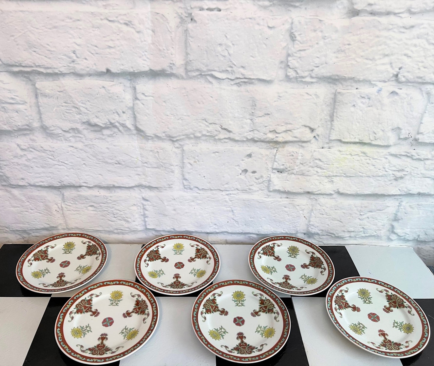 Set of 6 Vintage Chinoiserie Plates