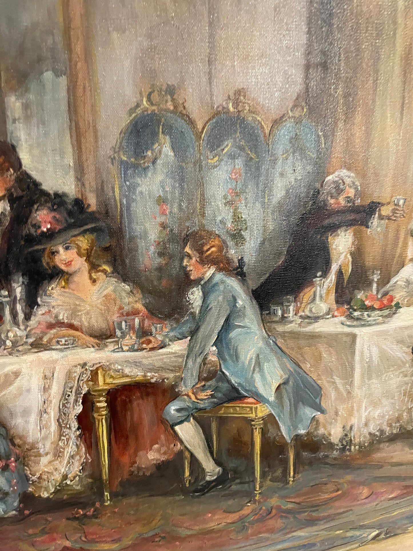 Monumental Rococo French Salon Banquet Scene — After Vicente García (1845–1903) — Estate Art