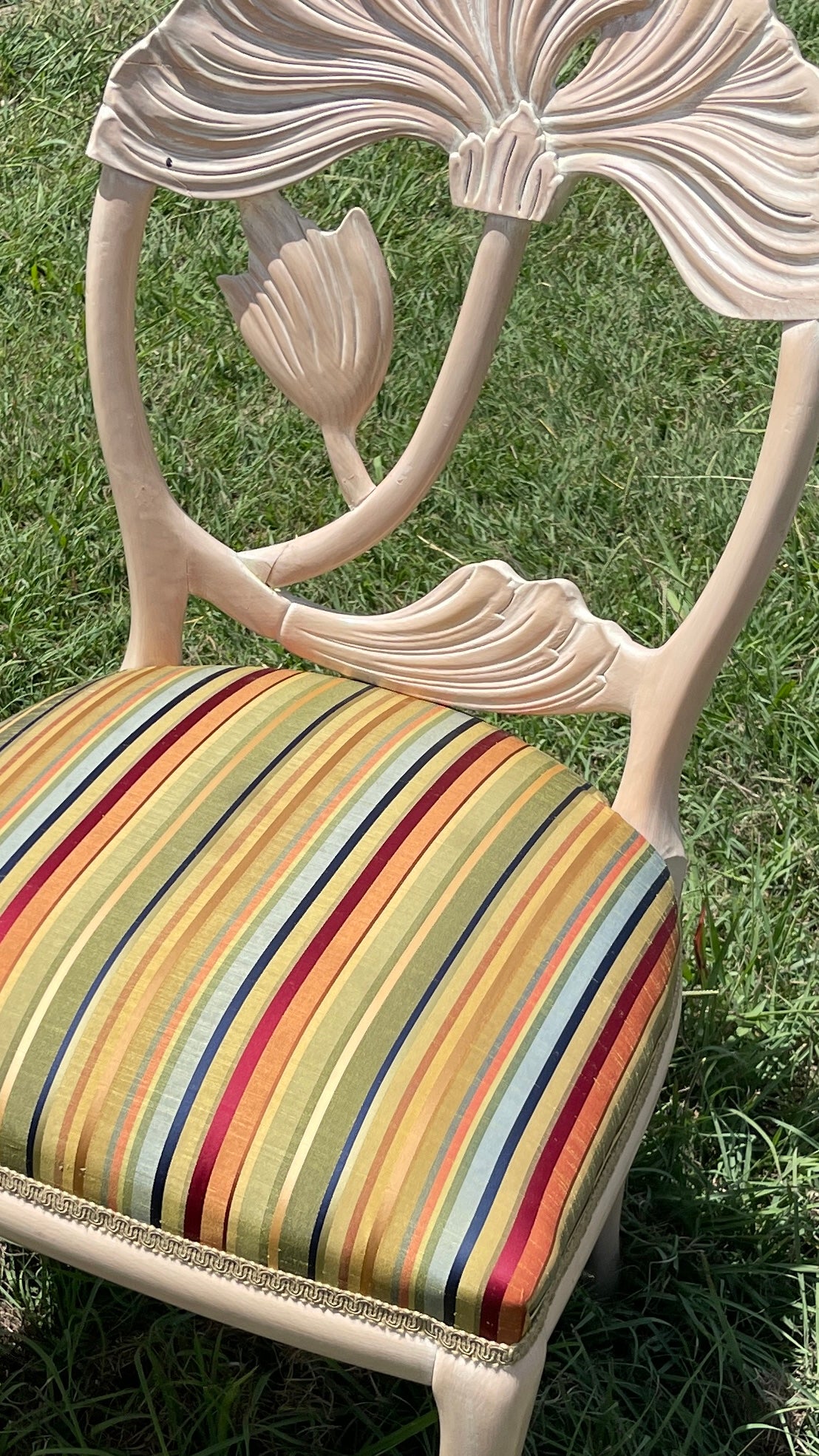 Vintage Italian Lotus Dining Chairs in the Manner of Phyllis Morris | Set of Four | Palm Beach Chic | Hollywood Regency