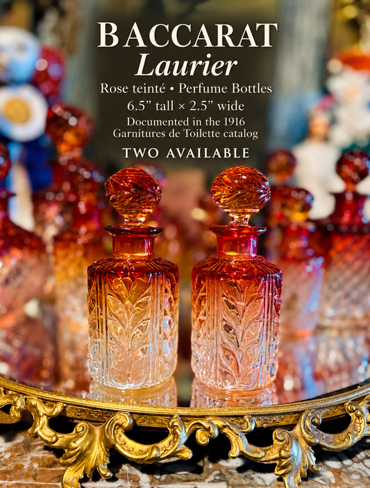 Antique Baccarat ‘Laurier’ Perfume Bottle, Two Available