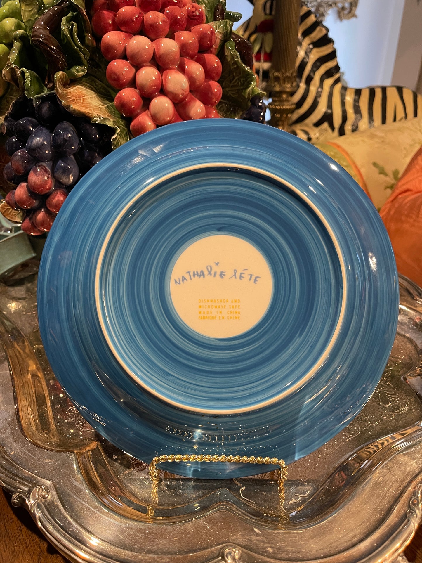 Pekingnese NATHALIE LETE Anthropologie Plate, Vibrantly colored and fancifully designed