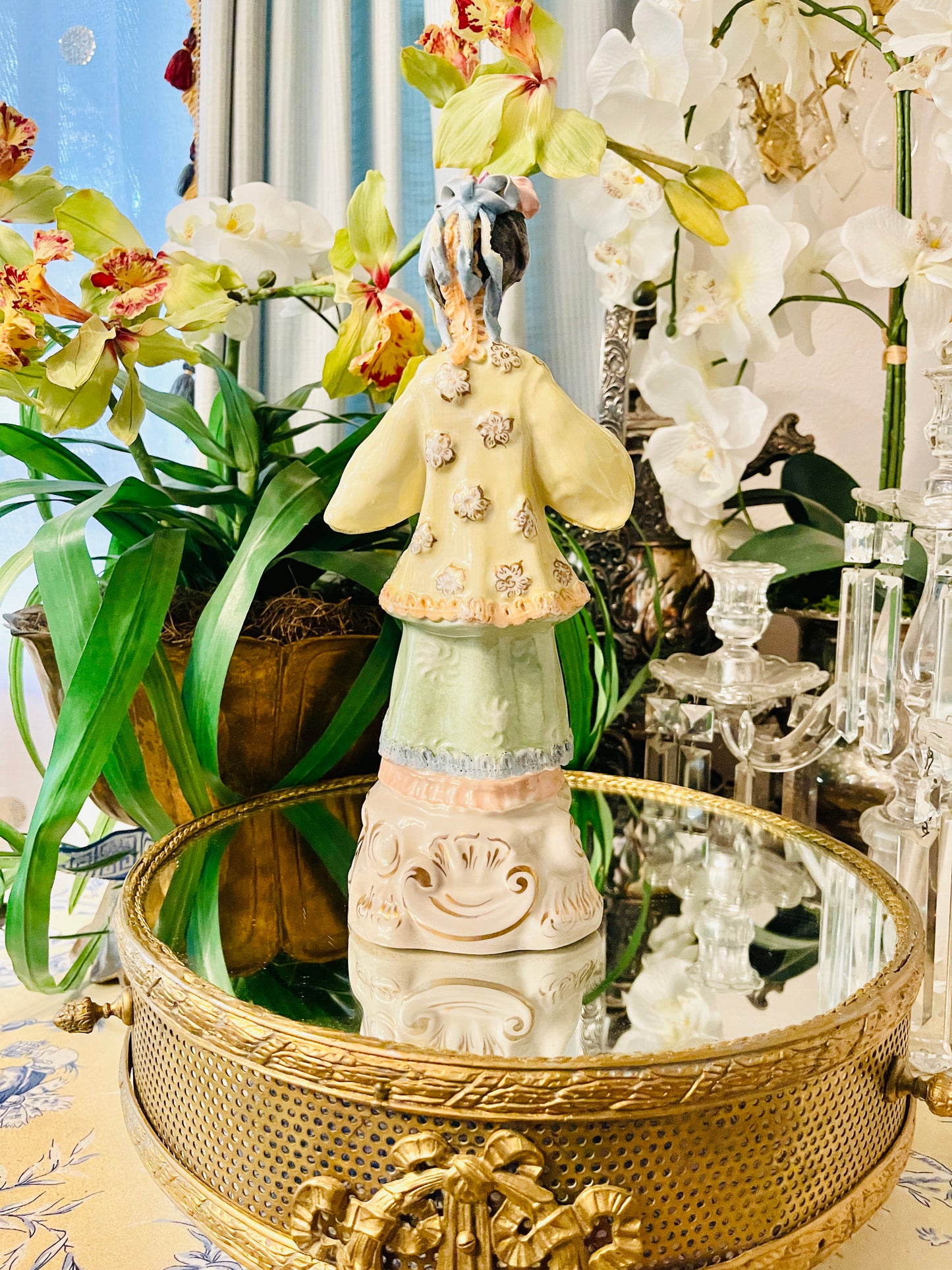 Vintage Cordey Chinoiserie Porcelain Statuette | Whimsical Mid-Century Cordey Porcelain | Hand-Painted |
