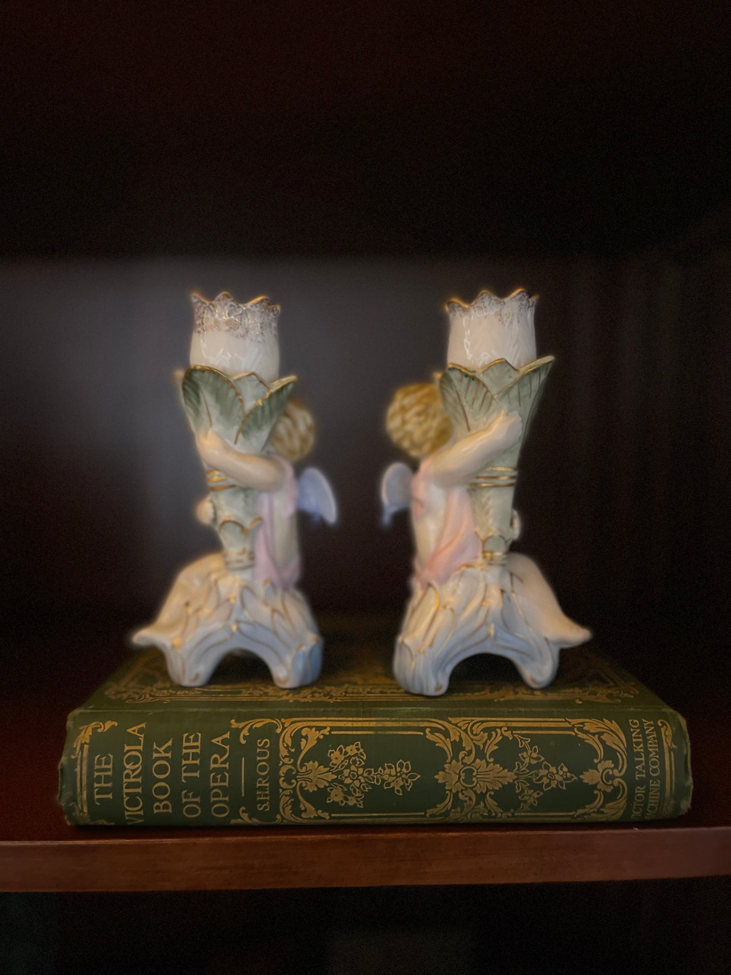 Vintage Porcrlain Cherub Candlesticks