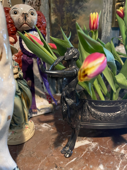 Neoclassical Figural Silverplate Jardinière Centerpiece with Dancing Maidens, c. 1900