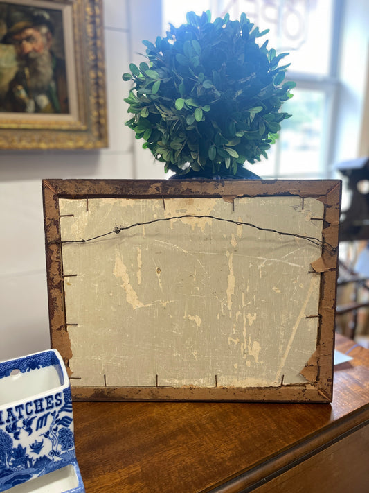 Antique Hunting Dog on Point Painting | Rustic Landscape Painting | Sporting Scene