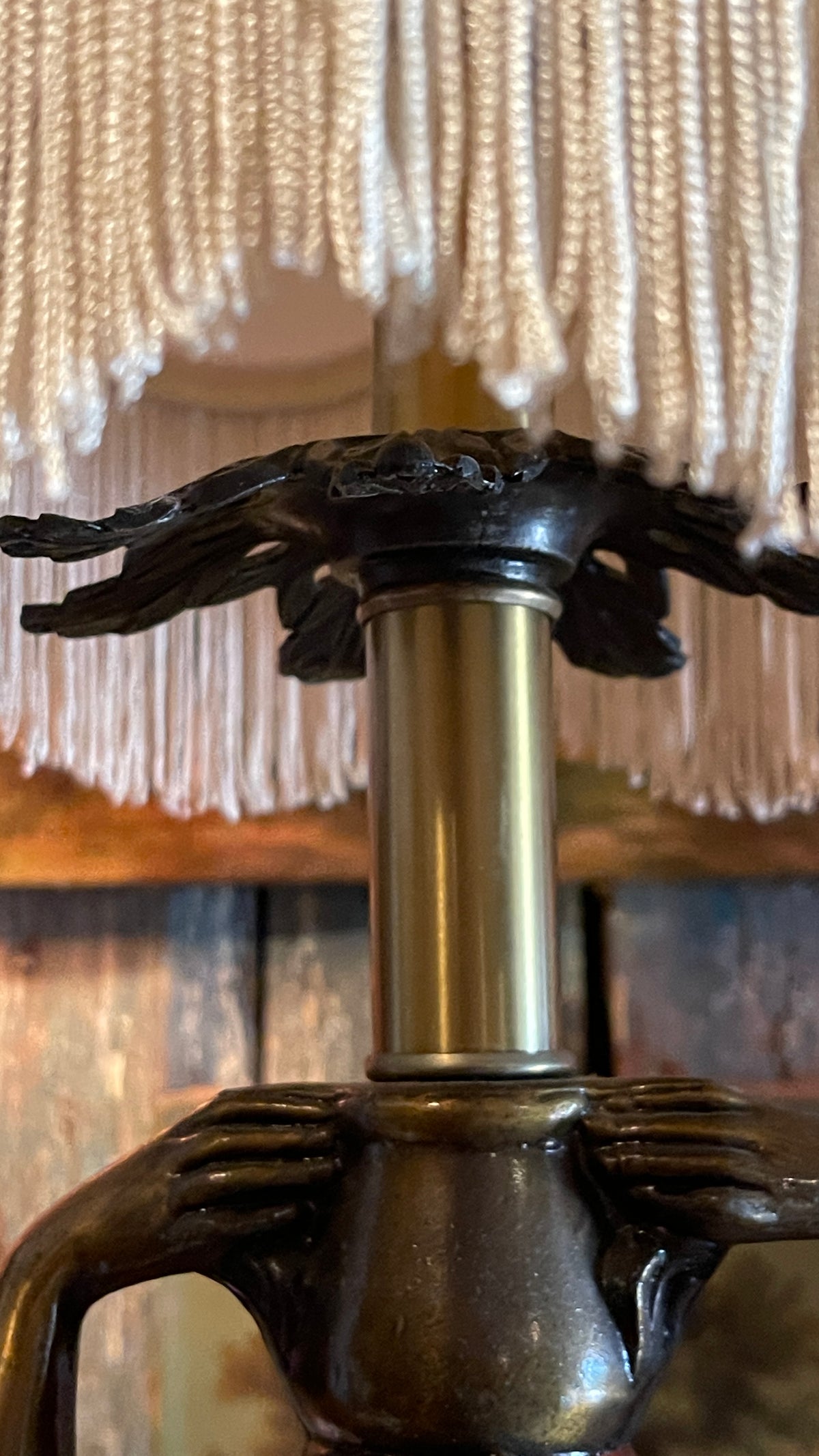 Grand Vintage Classical Revival Caryatid Figural Lamp with Alabaster Base, Vintage Lighting