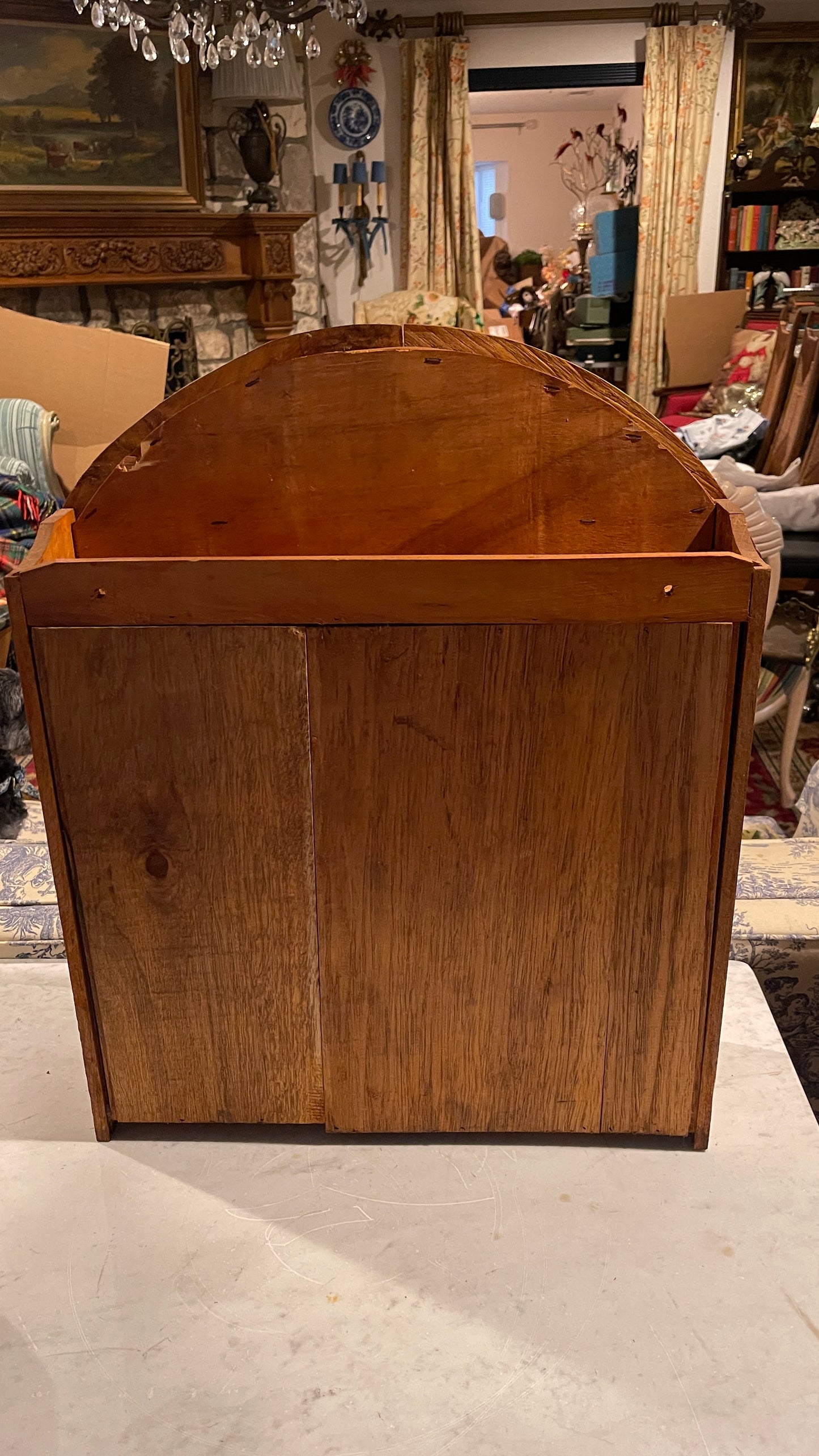 Early 20th-Century European Blue & White Ceramic Drawer Spice Cabinet | Blue Onion Style