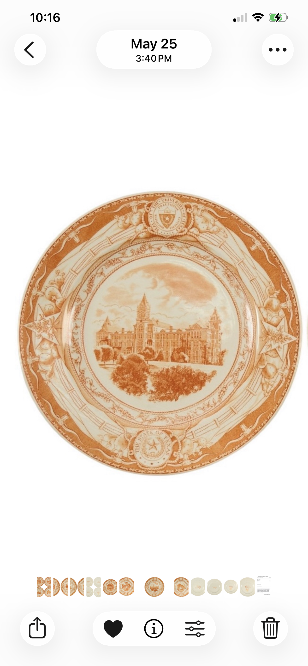 Vintage University of Texas Old Main Building Commemorative Plate – Wedgwood England, 1930s-1940s