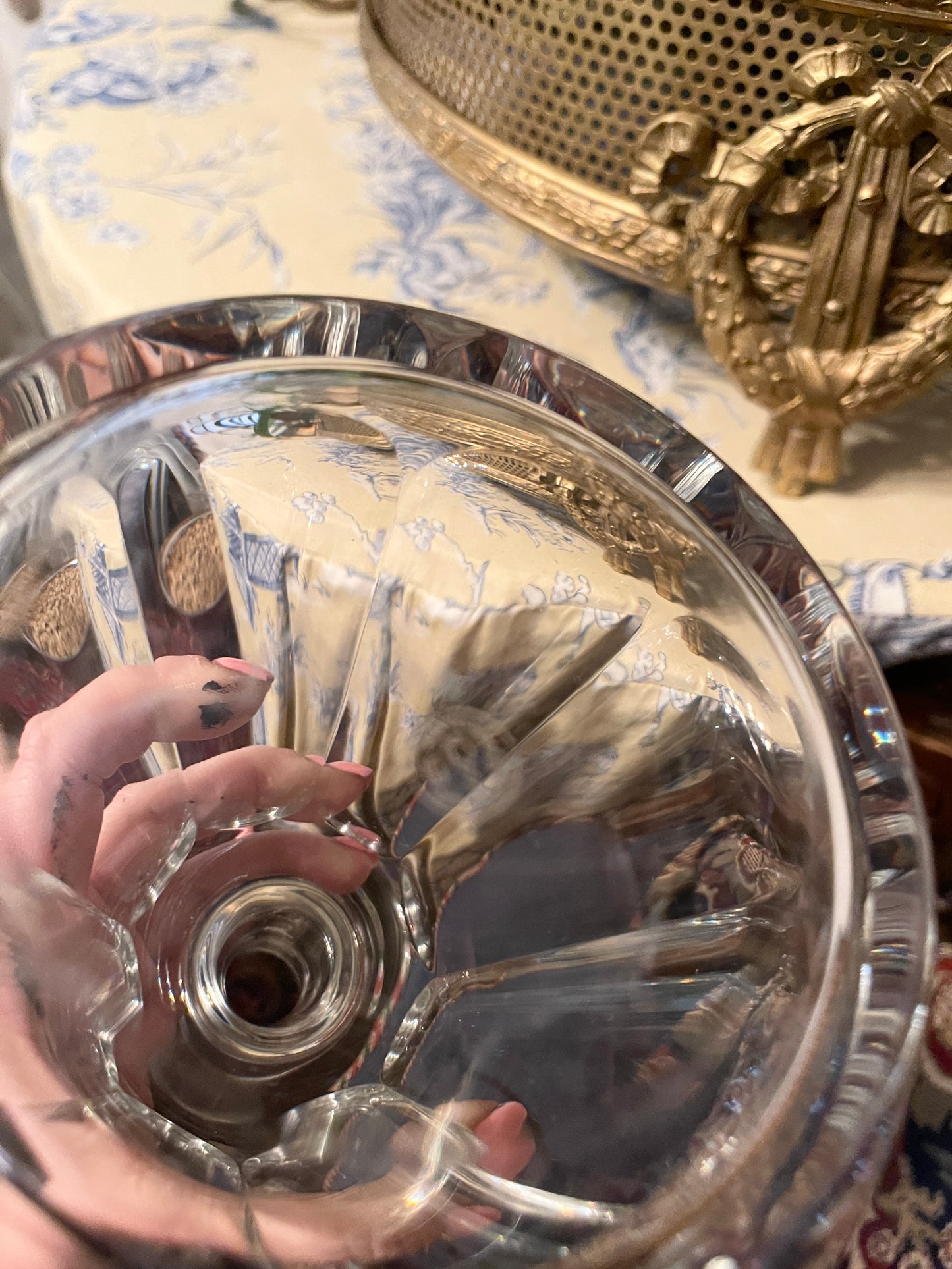 Mid-20th Century Baccarat Optic Cut Crystal Decanter with Stopper, France (Marked)