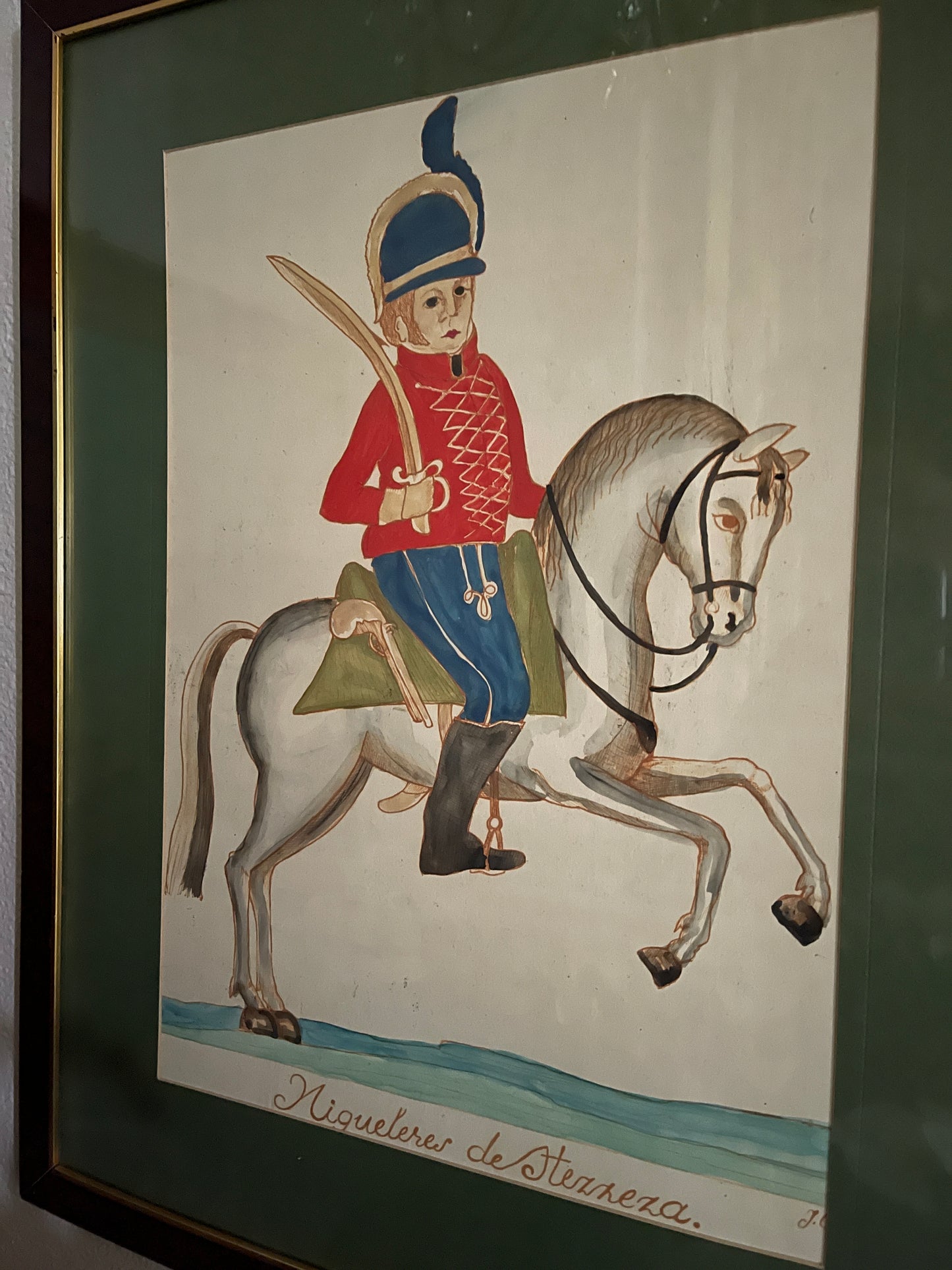 Vintage Napoleon Watercolor, Original Estate Art