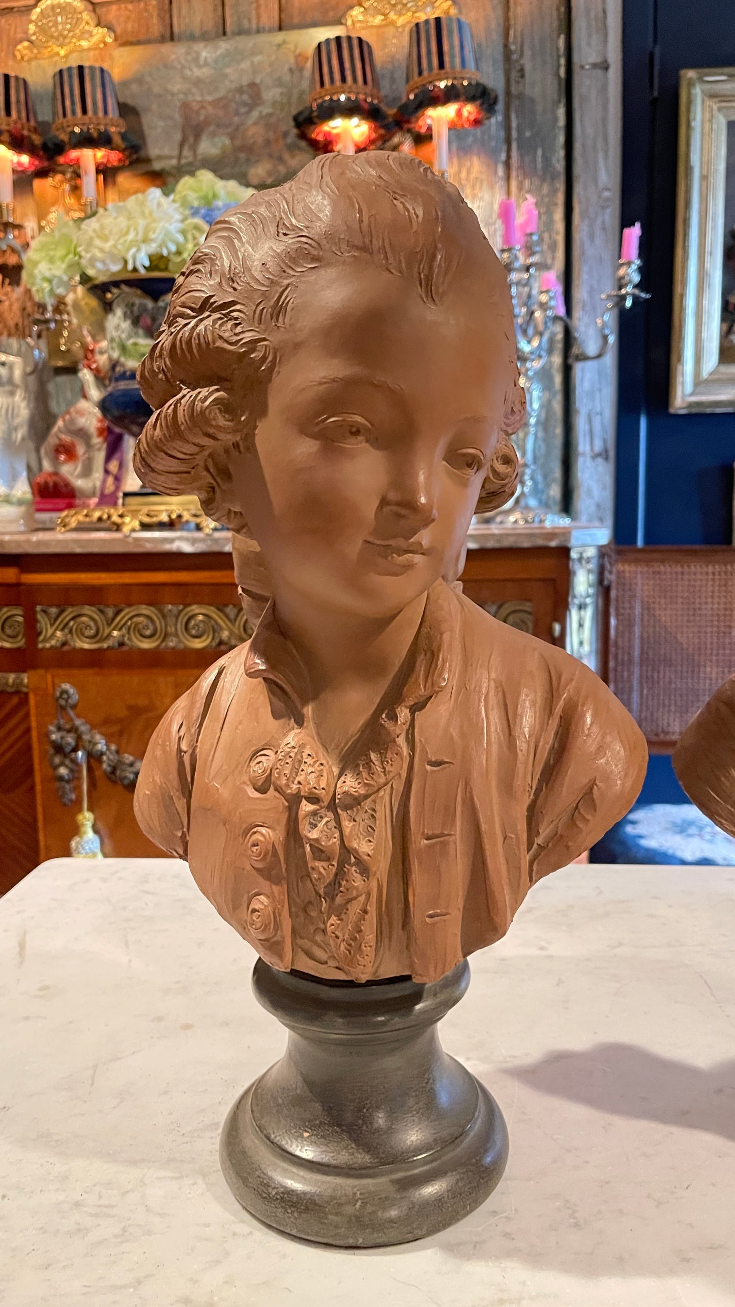 Pair of Louis XVI Style Terracotta Busts of Aristocratic Children, Estate-Sourced