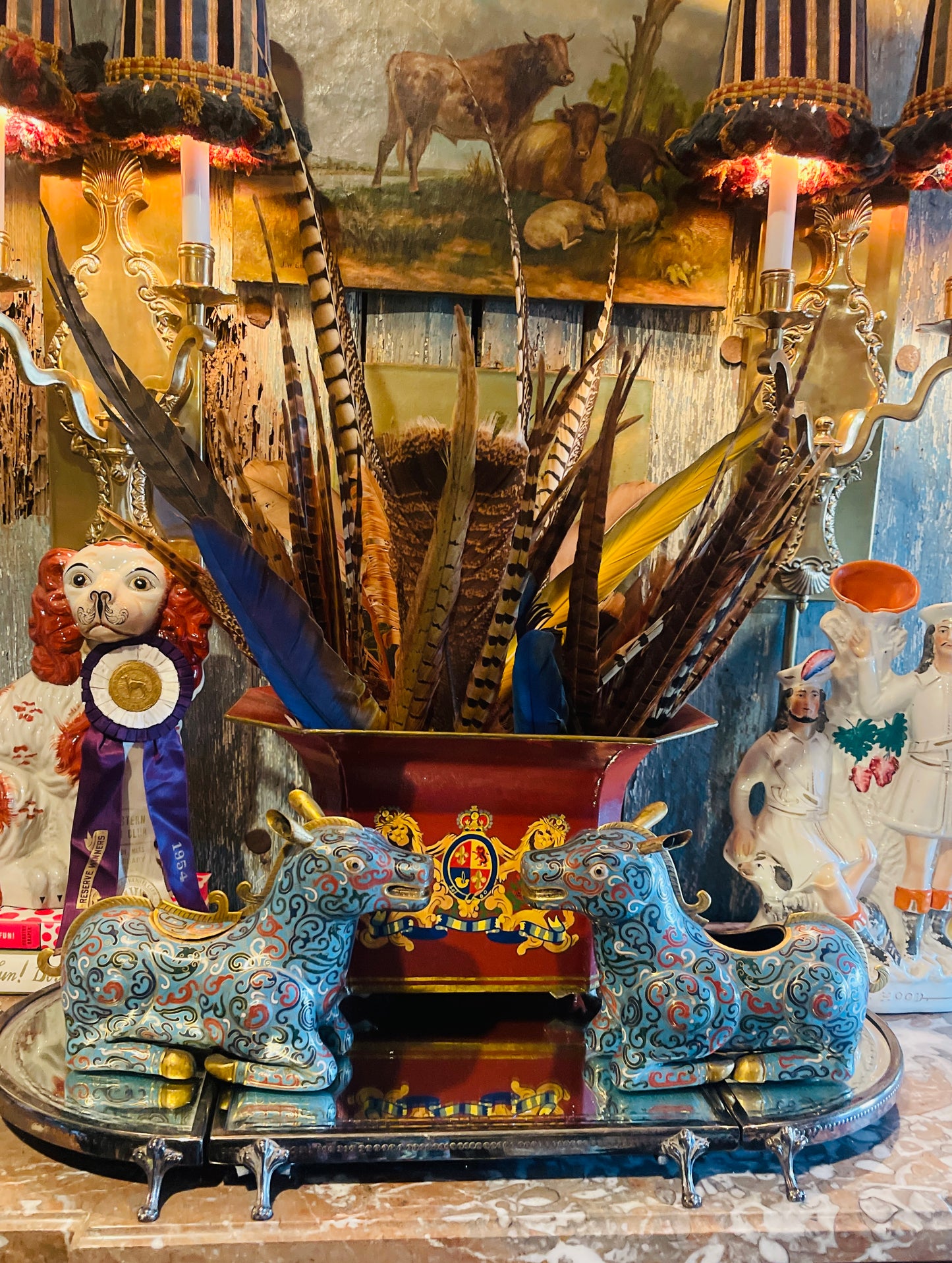 Pair of Republic-Era Chinese Cloisonné Horses (c. 1930–1950)