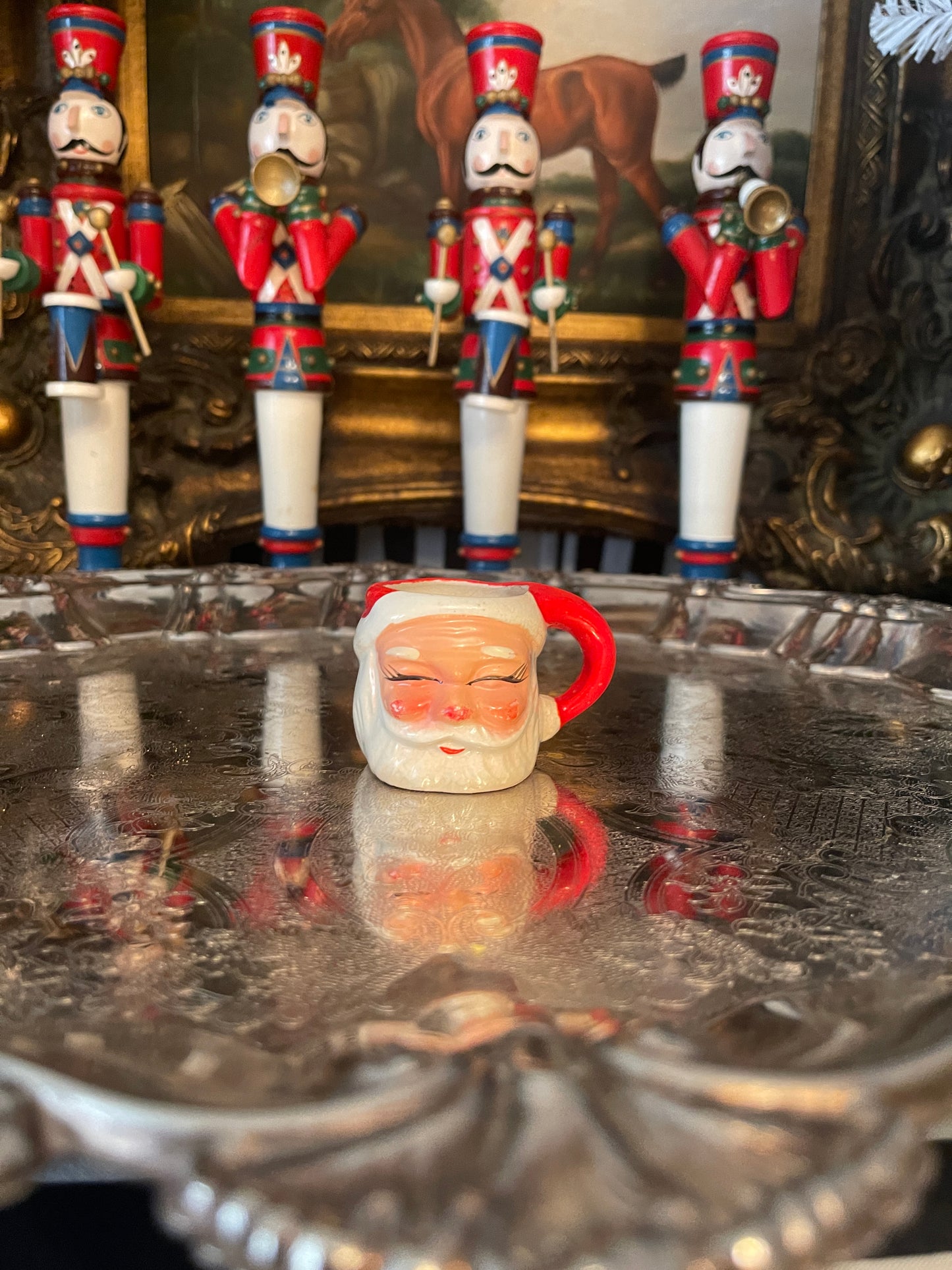 Mini Winking Santa Mug, Vintage