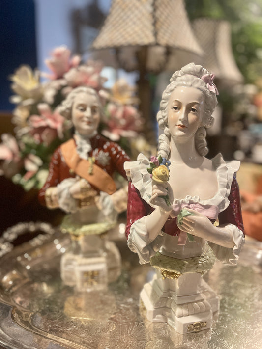 Marie Antoinette and King Louis XVI Scheibe Alsbach Porcelain Busts, Germany