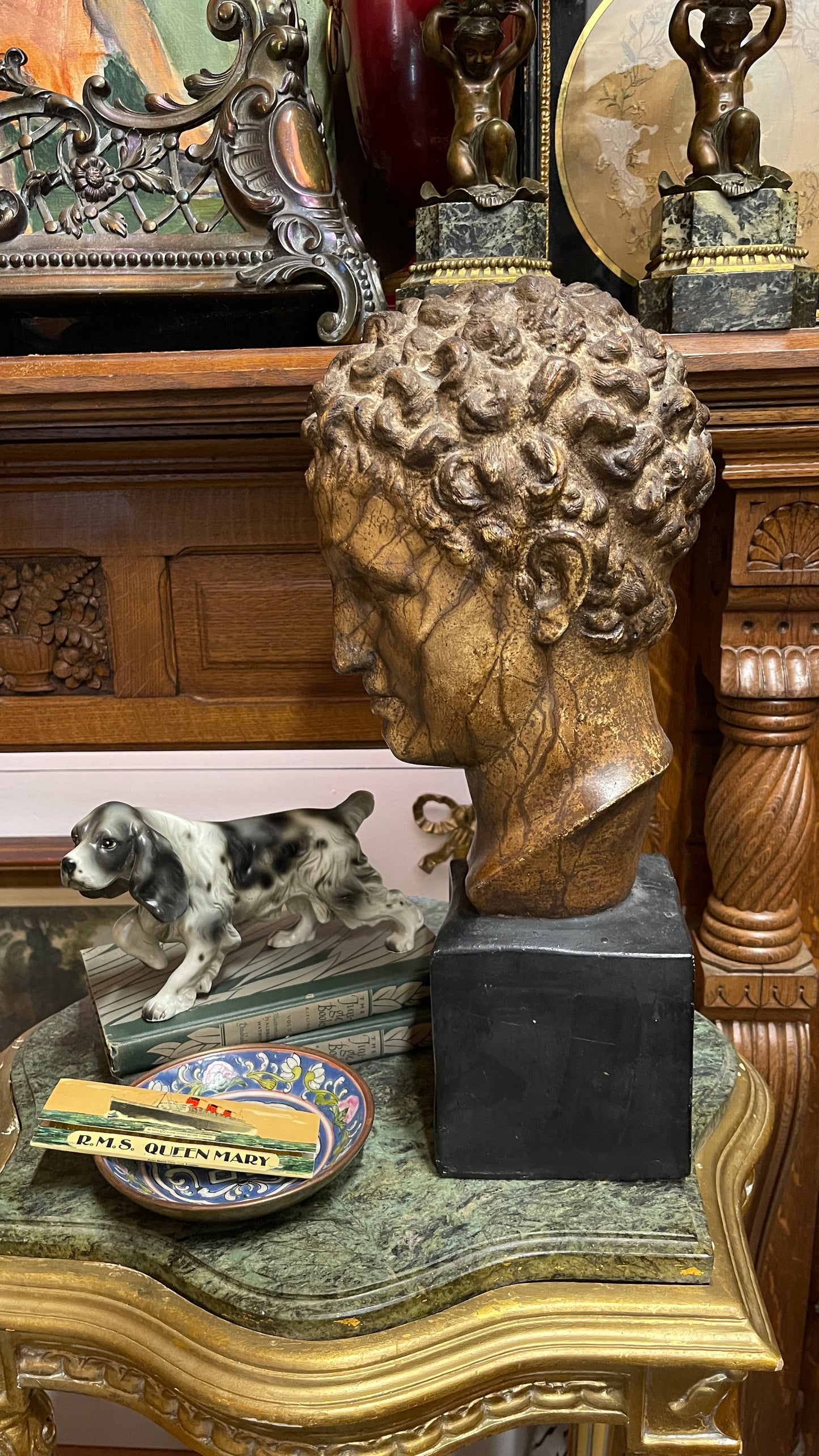 VINTAGE CLASSICAL APOLLO-STYLE PLASTER BUST