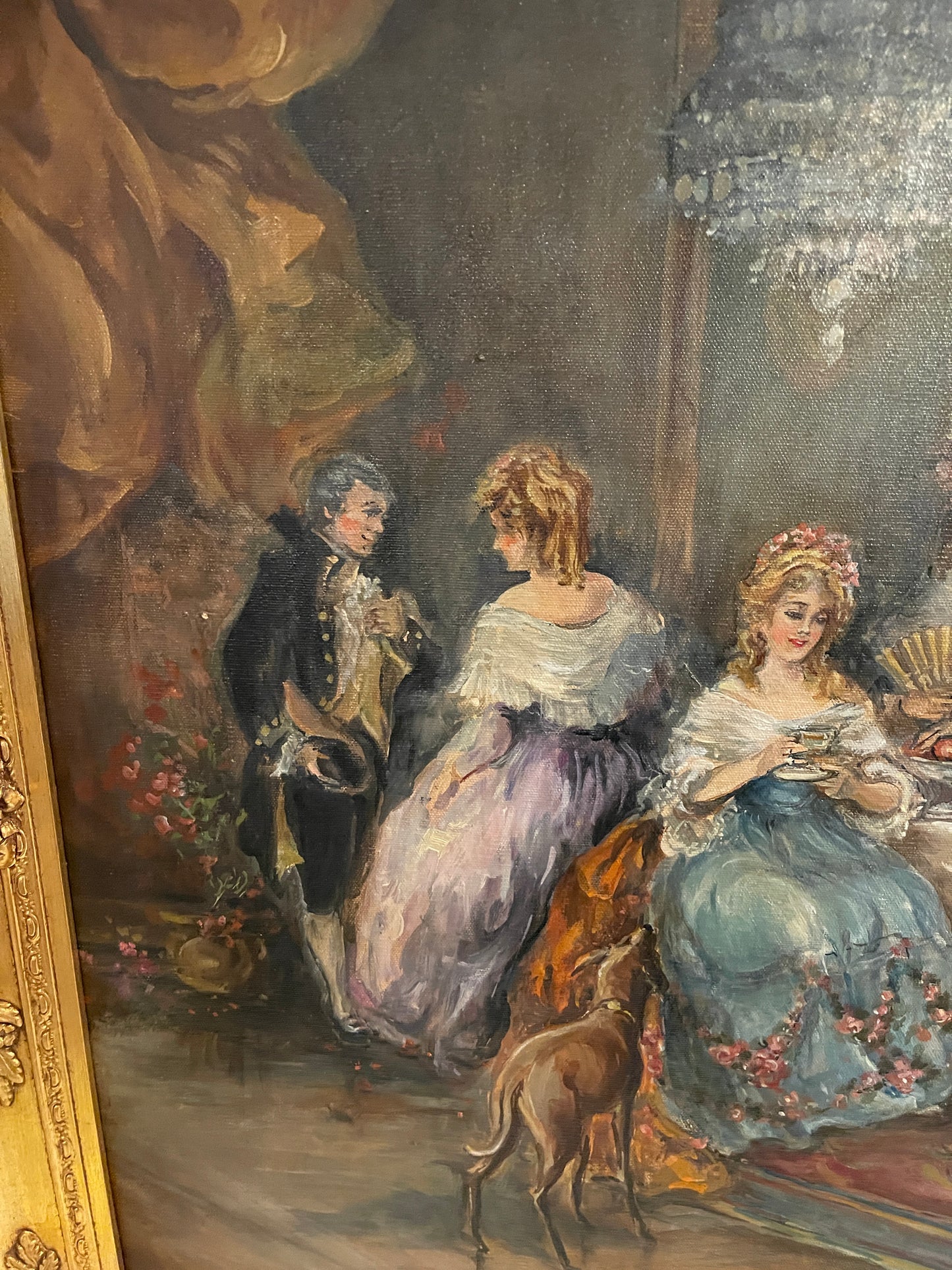 Monumental Rococo French Salon Banquet Scene — After Vicente García (1845–1903) — Estate Art
