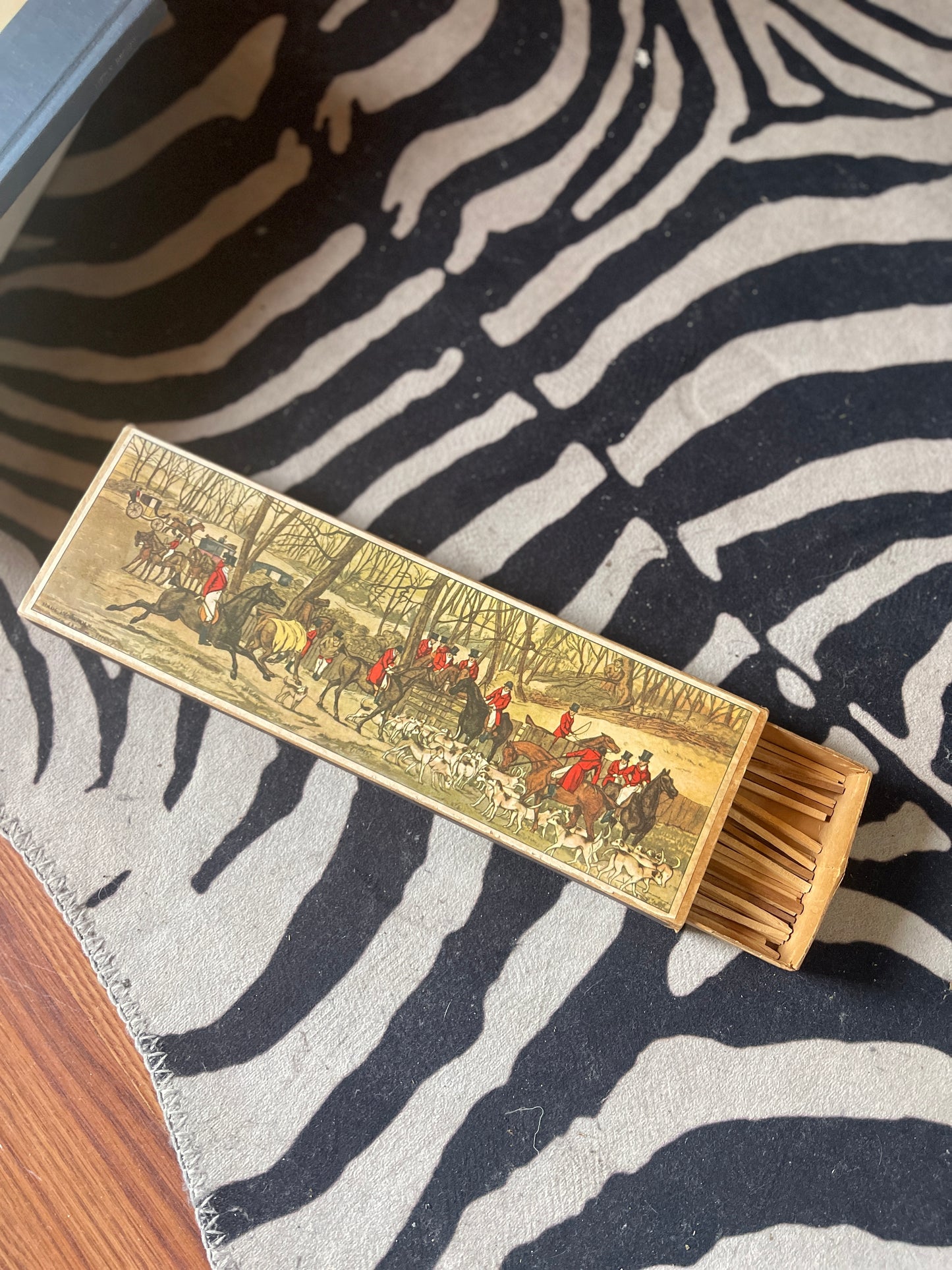 English Fox Hunt Fireplace Matches, Vintage Equestrian Fireplace Decor