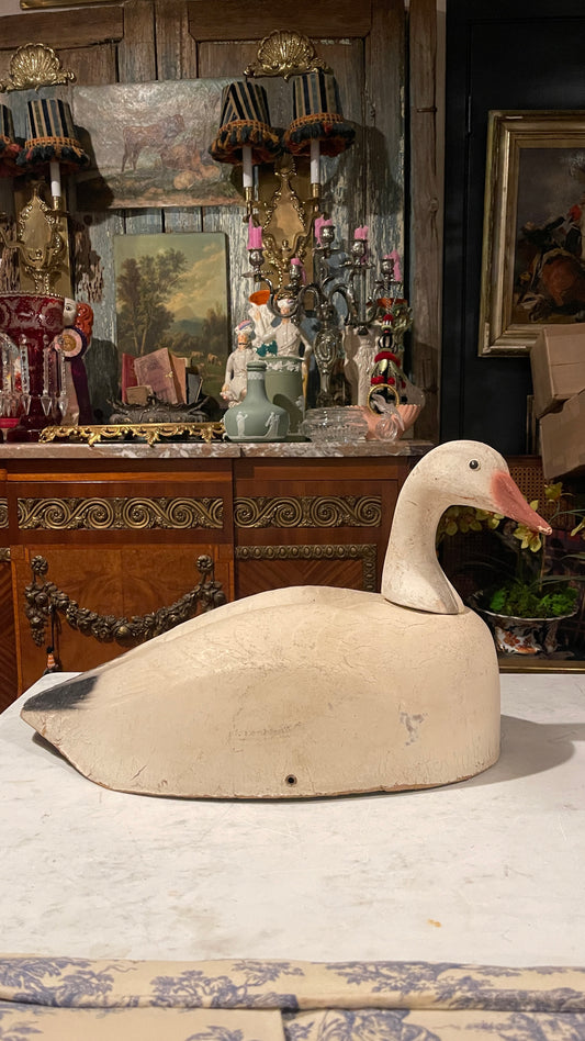 Quite the Goose — Vintage Hand-Painted Goose Decoy | 12” H × 17” L × 10” D