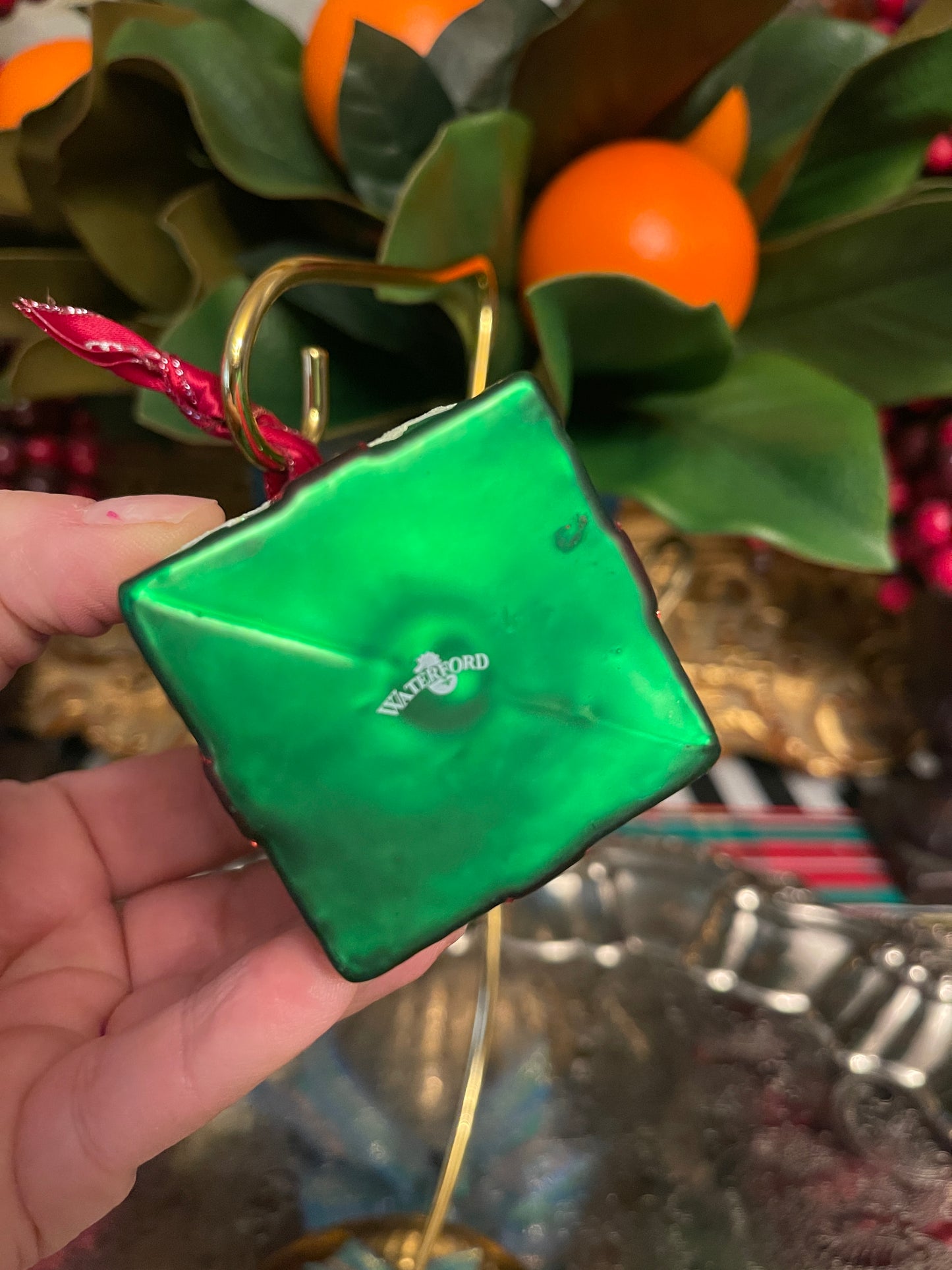 Vintage Waterford Holiday Holiday Heirlooms Snowflake Christmas Ornament, Green