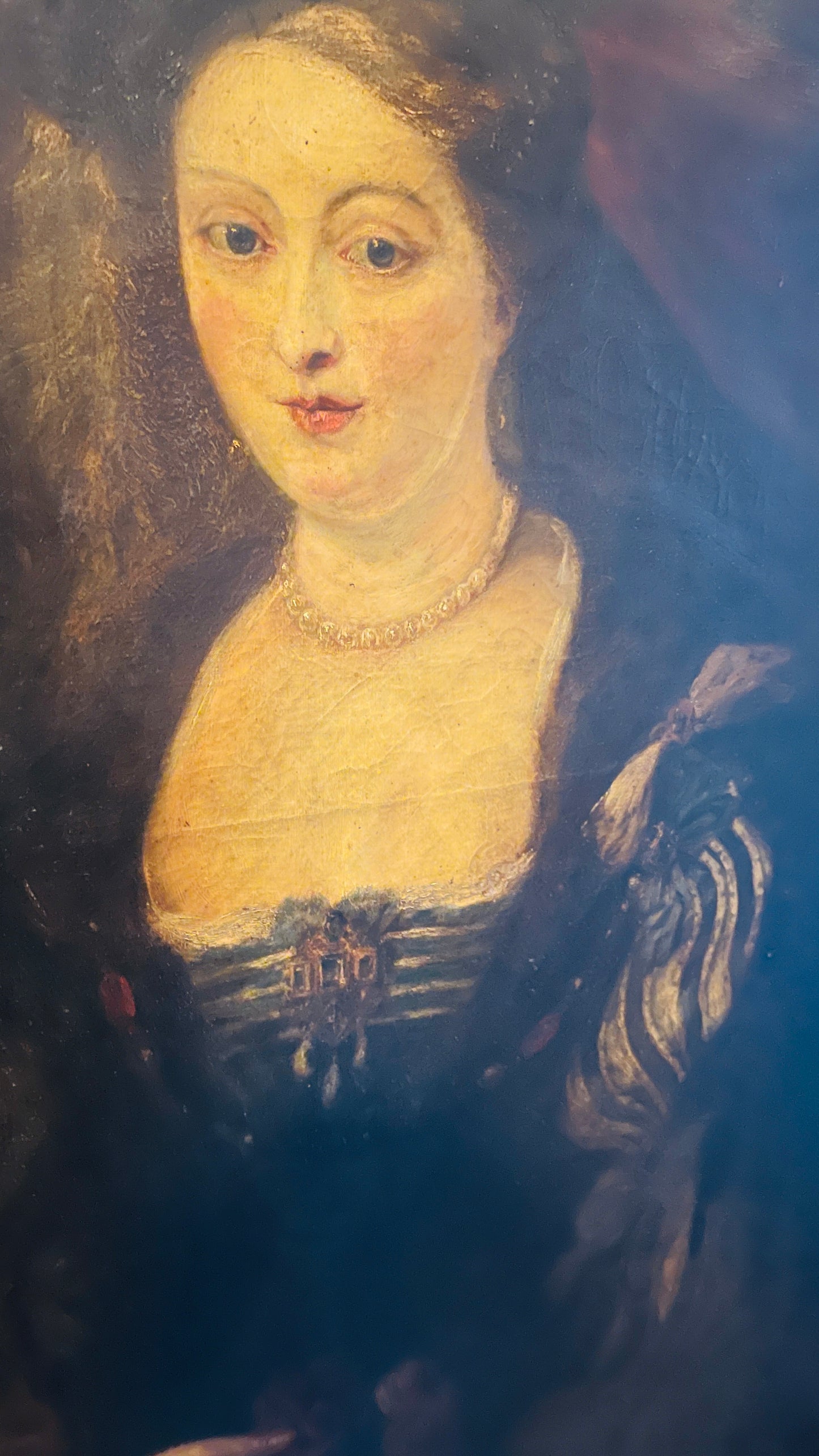19th Century Continental School Oil Portrait After Peter Paul Rubens’ Portrait of Helena Fourment, Estate Sourced
