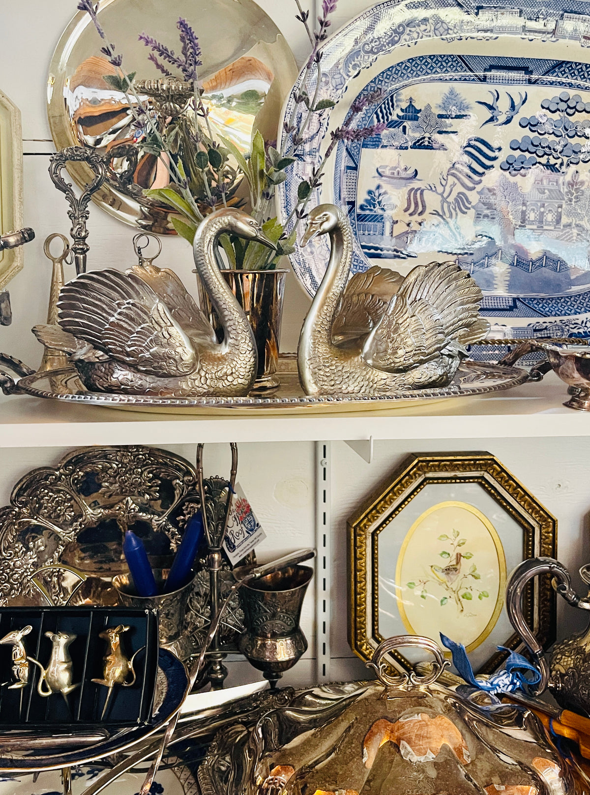 1930s silver-plated swan by the Philadelphia Manufacturing Company, Two Available