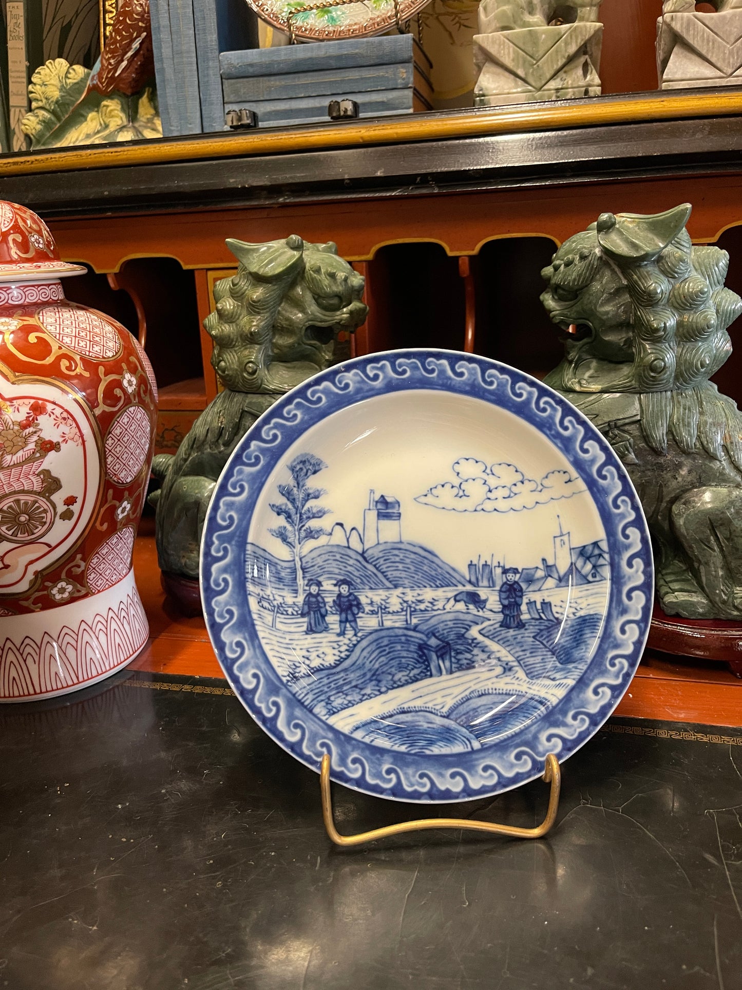 Blue & White Chinese Export Style Plate – Mottahedeh Dutch Market- Delft Style