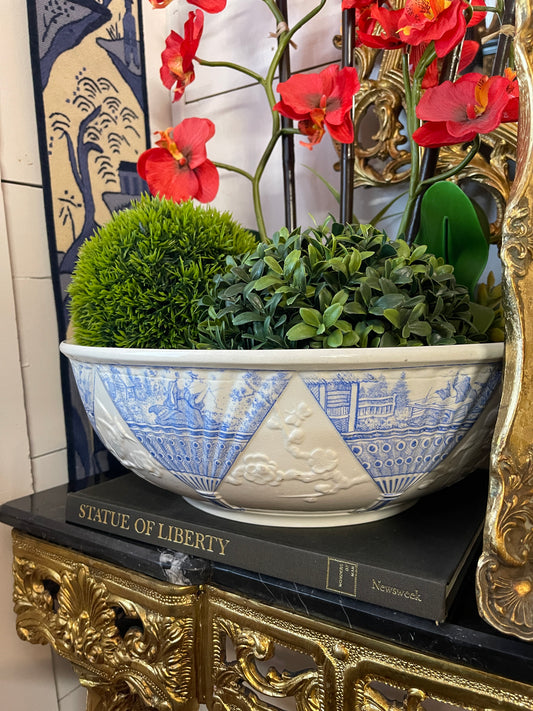 Antique Wedgwood Blue & White Chinoiserie Transferware Bowl