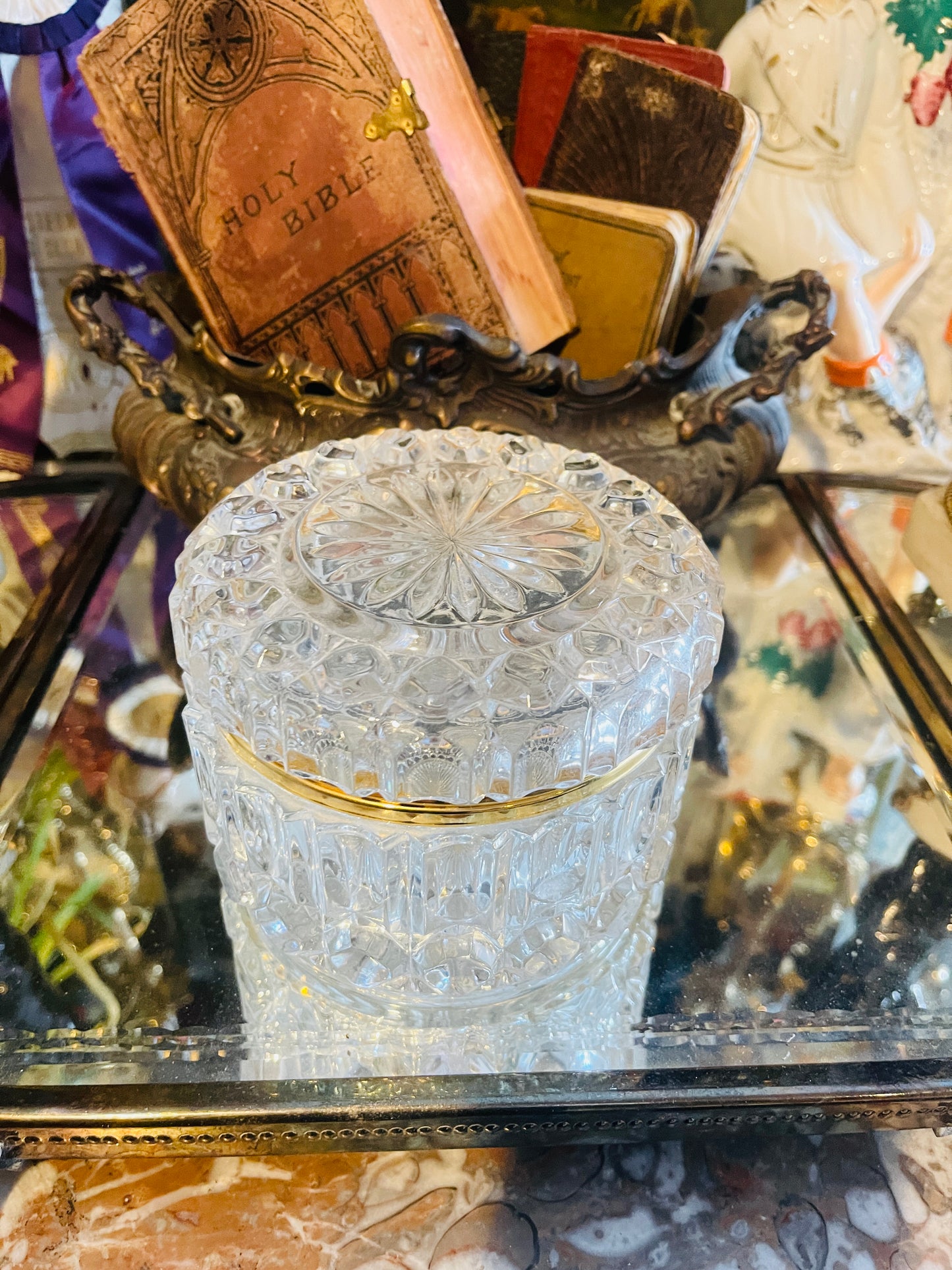Vintage Cut Crystal Casket