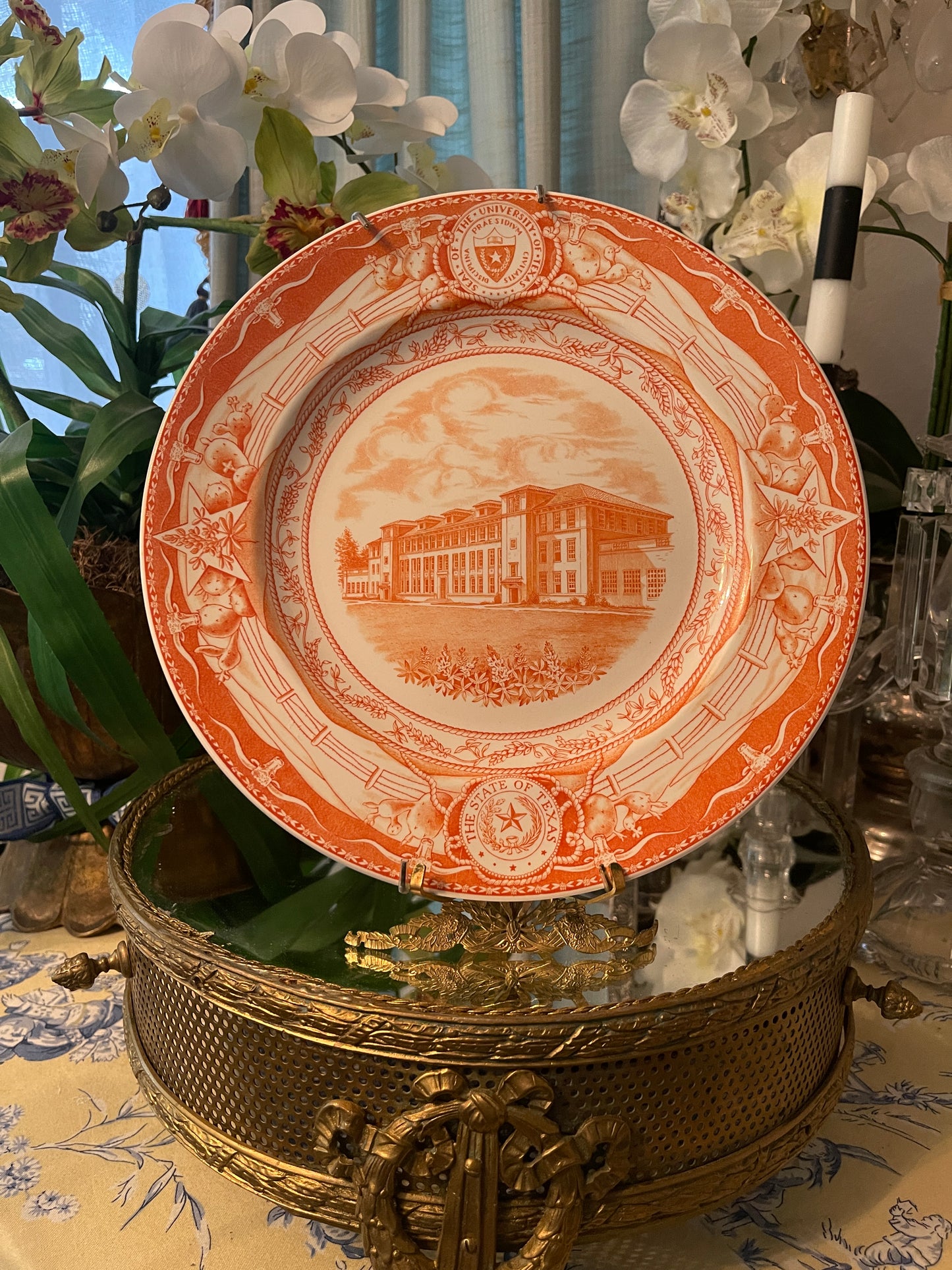 Vintage University of Texas Engineering Building Commemorative Plate – Wedgwood England, 1930s-1940s