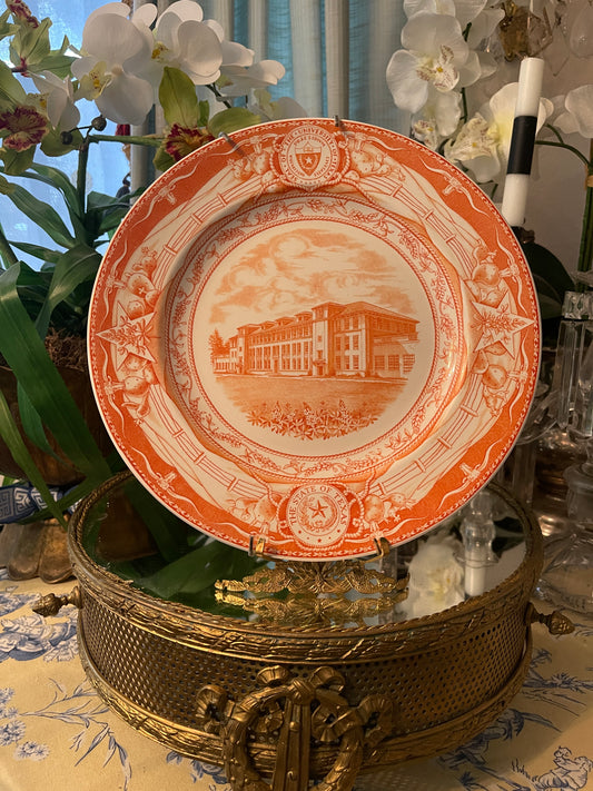Vintage University of Texas Engineering Building Commemorative Plate – Wedgwood England, 1930s-1940s