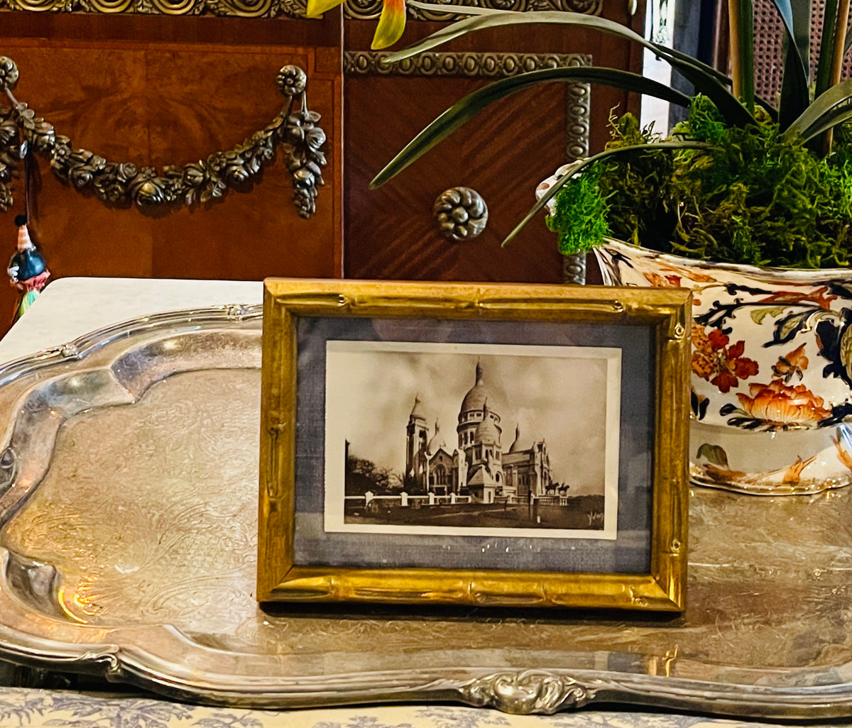 Sacré-Cœur Holy Heart, Antique Paris Postcard, Framed
