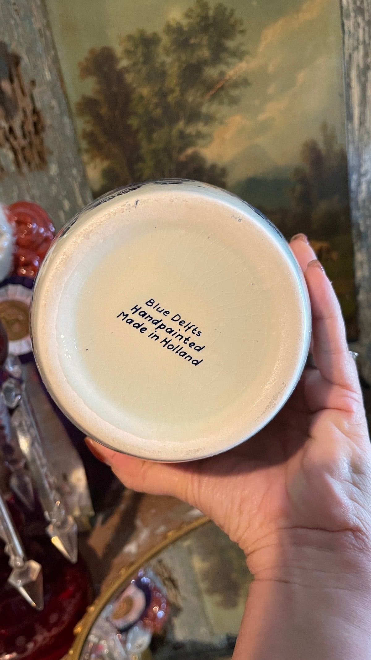 A Little Dutch Mischief — Vintage Delft Blue & White Tobacco Jar | 6.75” H × 4.5” W | Two Available