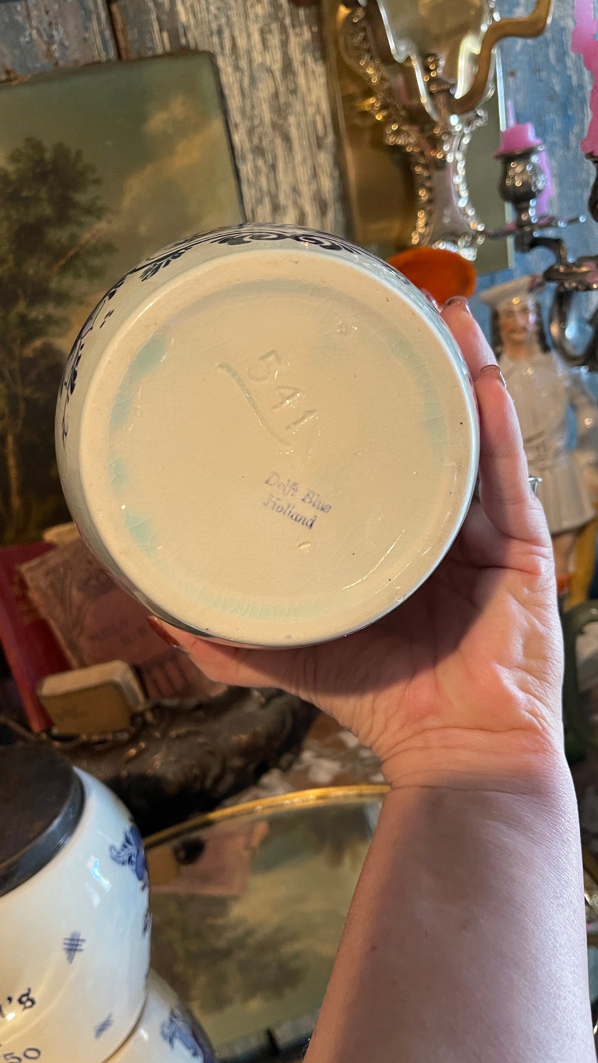 A Little Dutch Mischief — Vintage Delft Blue & White Tobacco Jar | 6.75” H × 4.5” W | Two Available