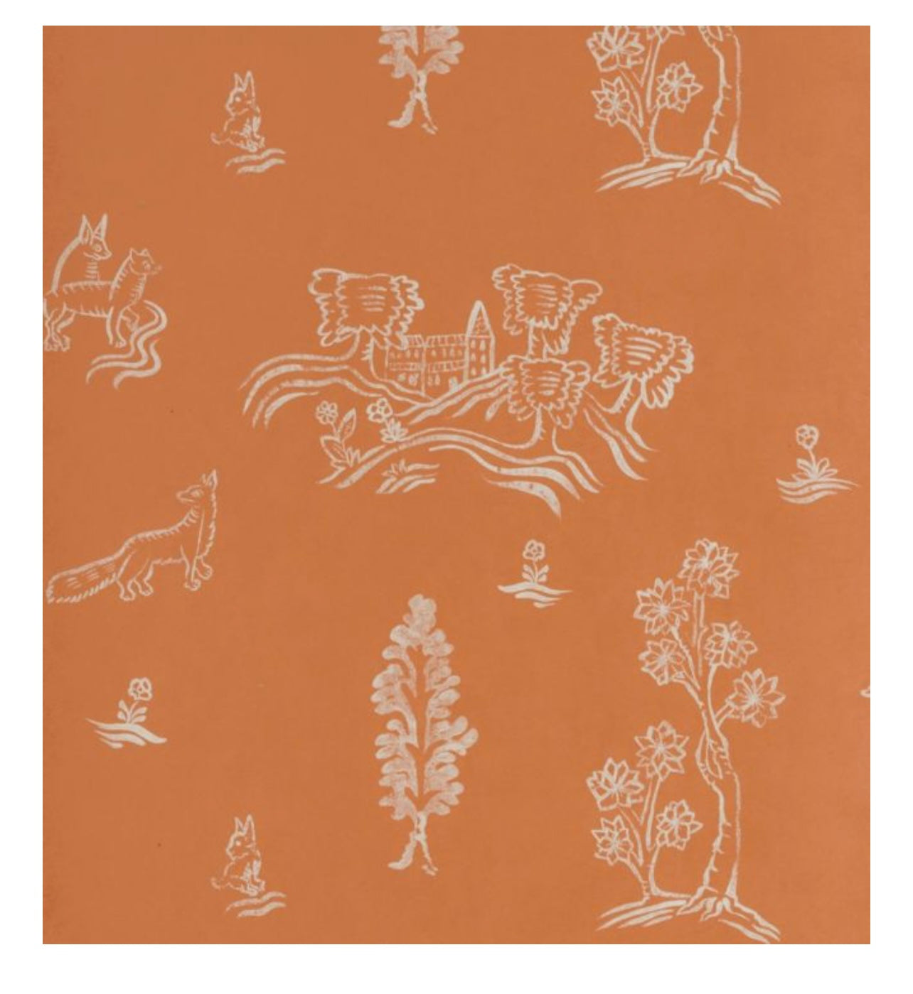 Andrew Martin The Kit Kemp Collection Wallpaper, Wychwood - Melon Orange, Made in England