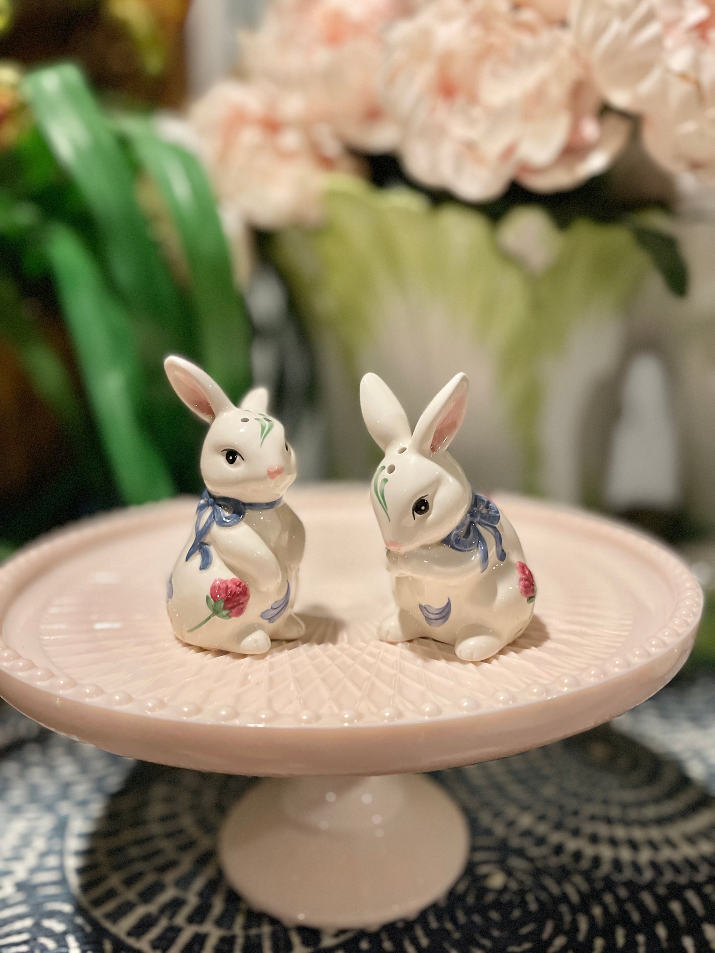 Lenox ‘Poppies on Blue’ Bunny Salt and Pepper Shakers