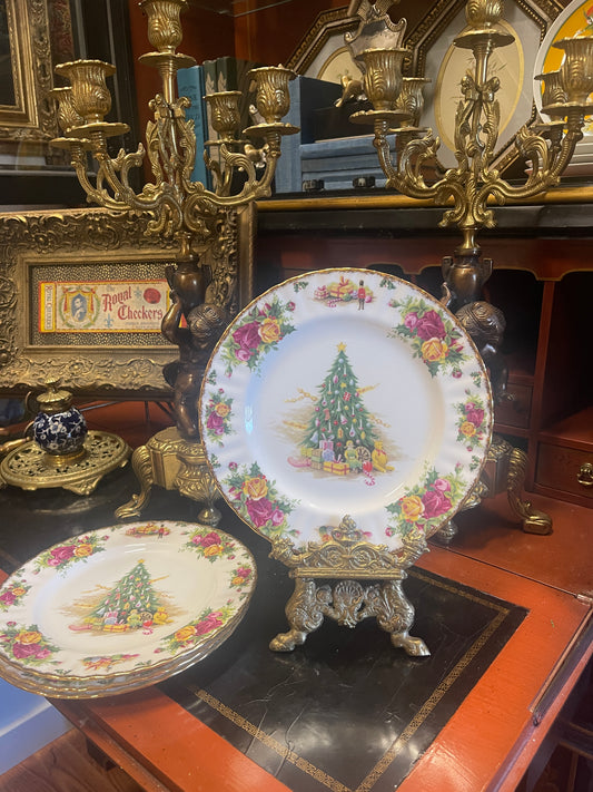 Vintage Royal Albert Christmas Magic 8” Salad Plates- Set of Two- 2 Sets Available