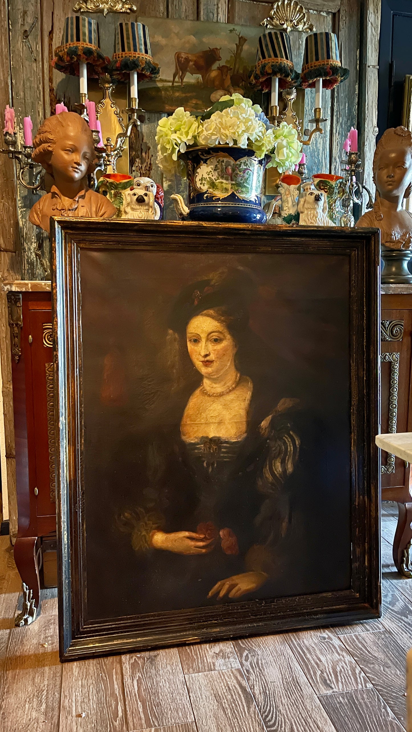 19th Century Continental School Oil Portrait After Peter Paul Rubens’ Portrait of Helena Fourment, Estate Sourced
