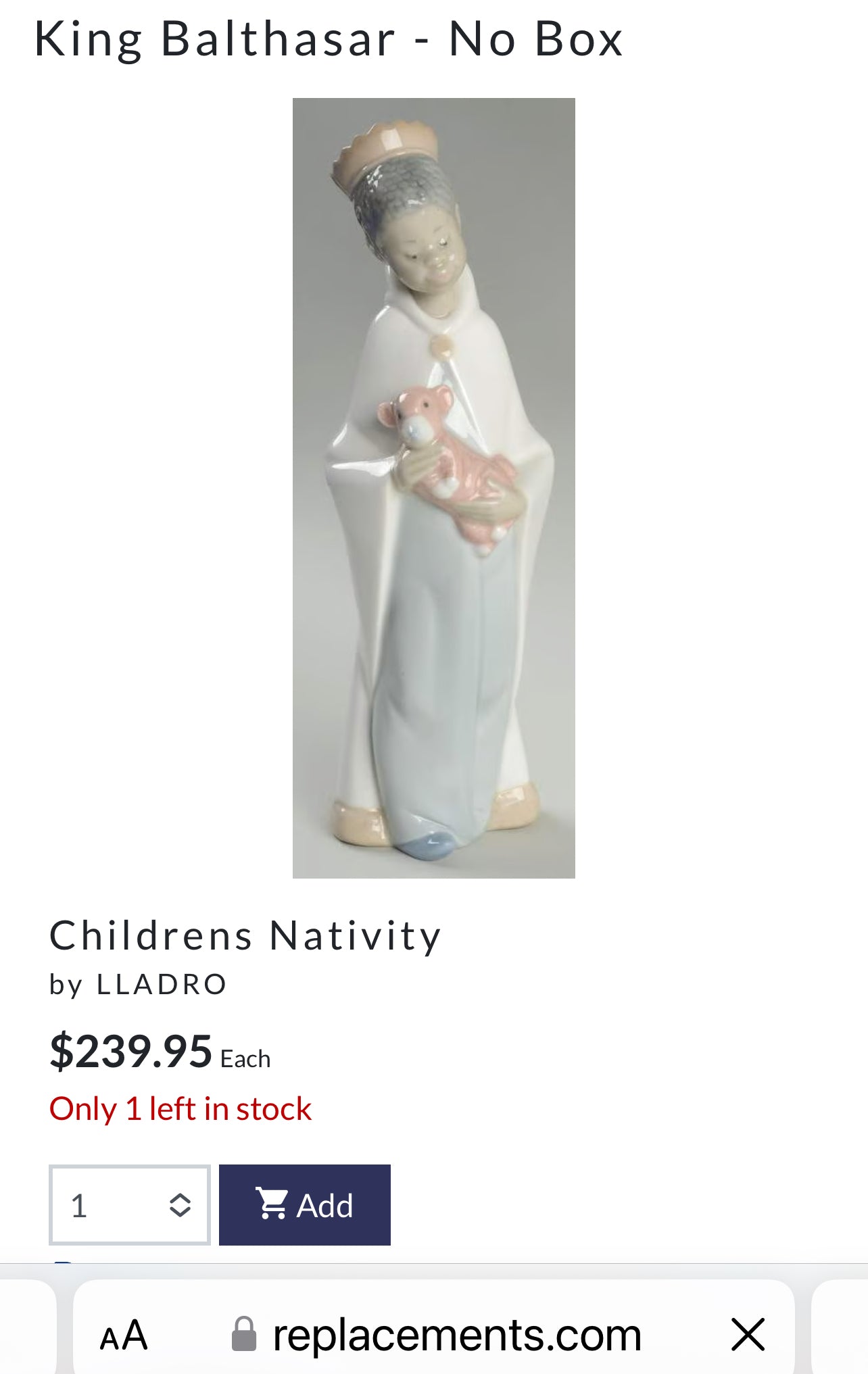 Vintage Lladro Children's Nativity Glossy Set 10 piece Spain, Porcelain