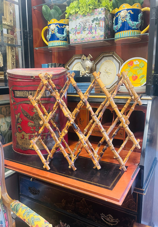 Vintage Scorched Bamboo Expandable Wine Rack – Holds 11 Bottles
