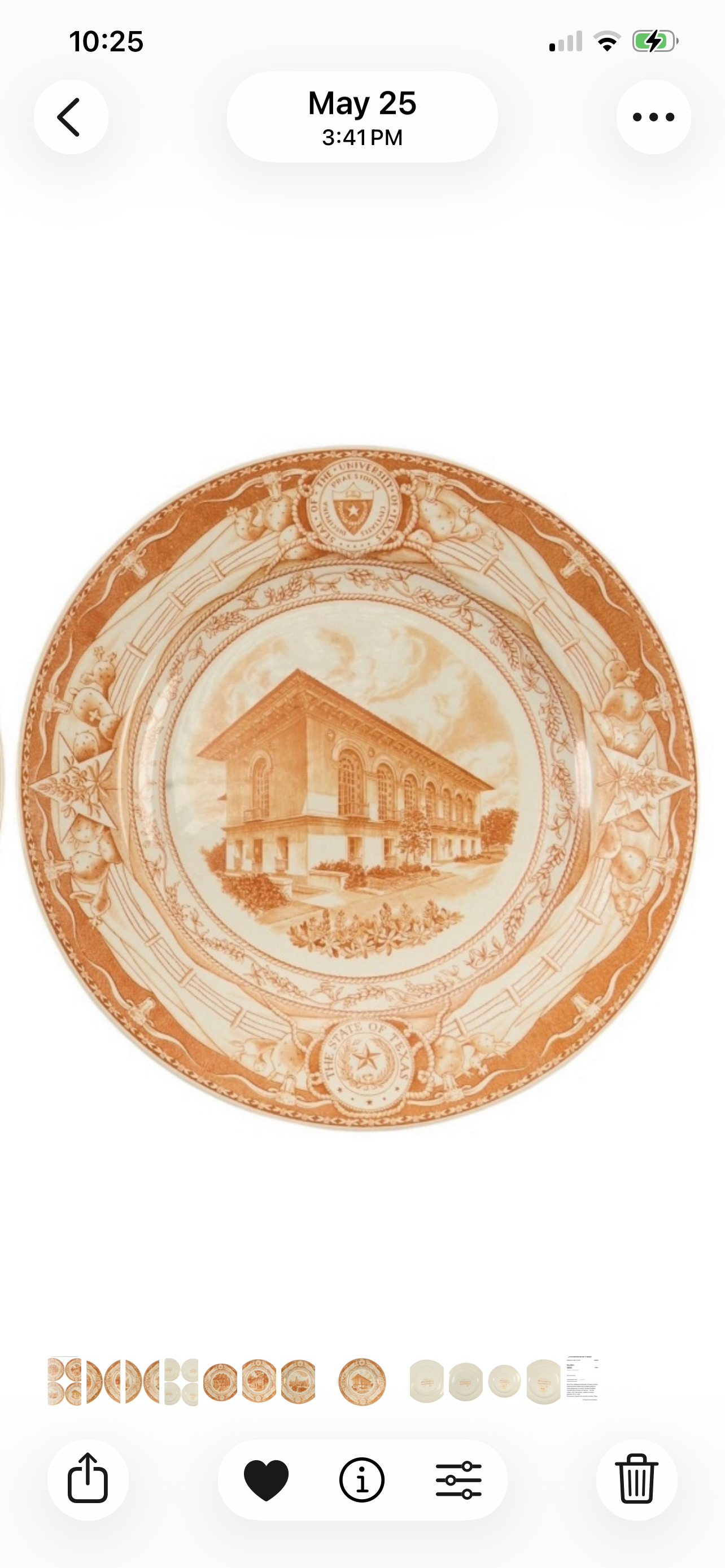 Vintage University of Texas ‘The Old Library’ Commemorative Plate – Wedgwood England, 1930s-1940s