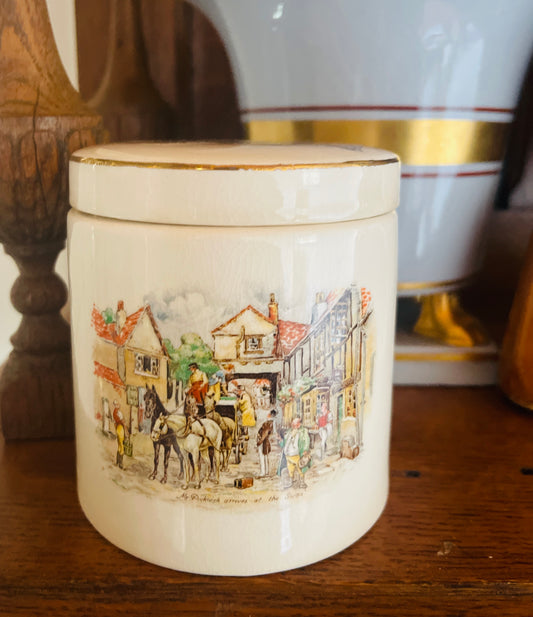 Vintage Frank Cooper’s Oxford Seville Marmalade English Ironstone Crock, Made in England, Farmhouse Lidded Jar