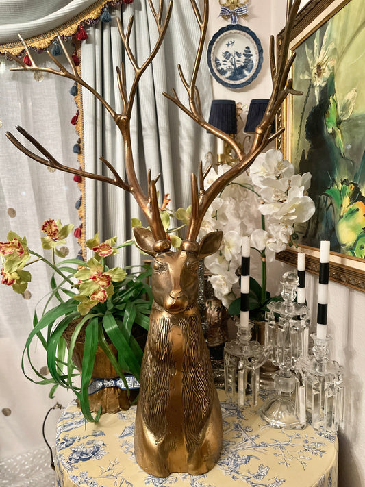 Fantastic XXLARGE Metal/Brass Toned Deer/ Stag, Vintage