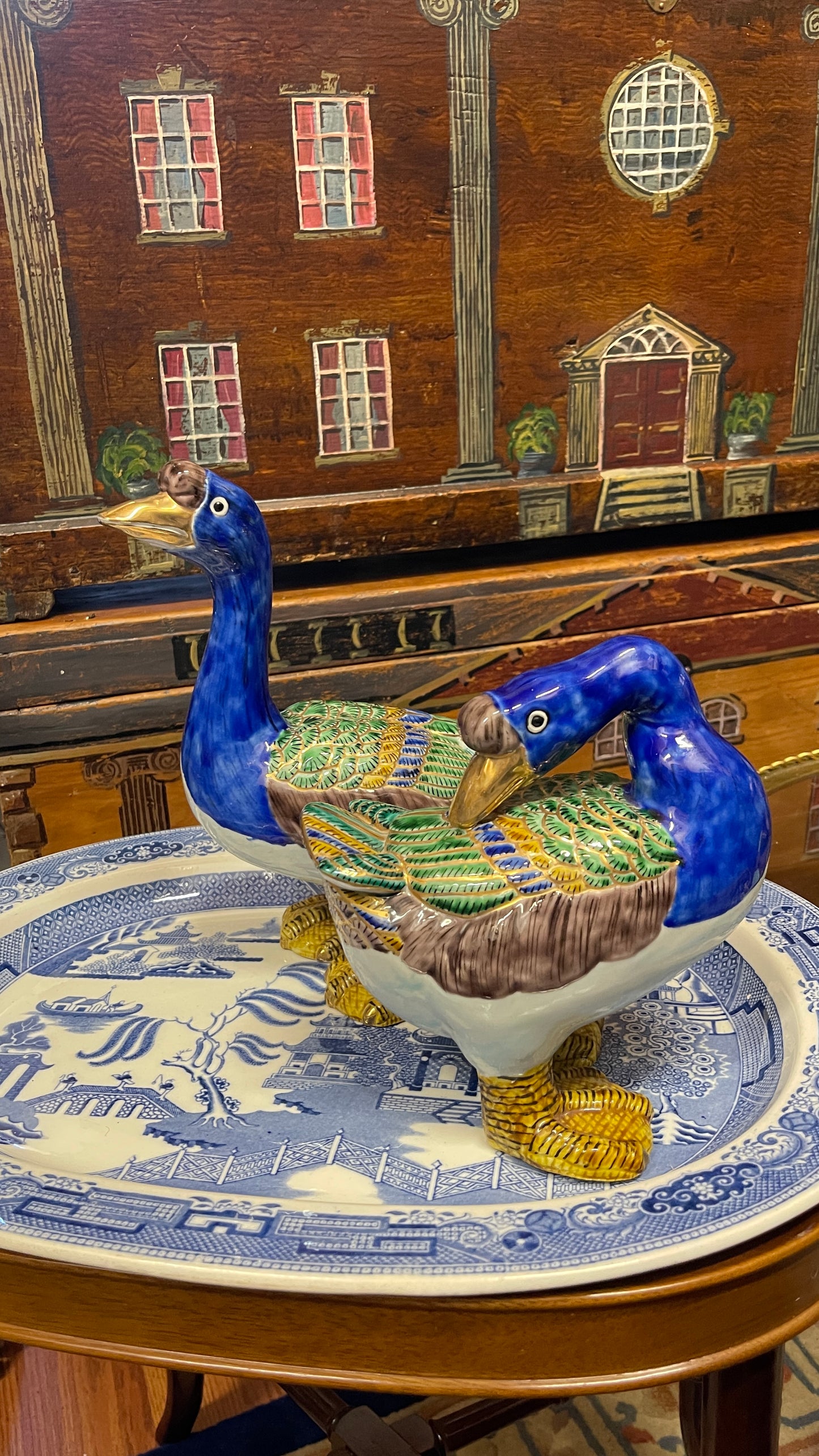 Vintage Japanese Kutani-Style Goose & Gander Pair | Hand-Painted Made in Japan