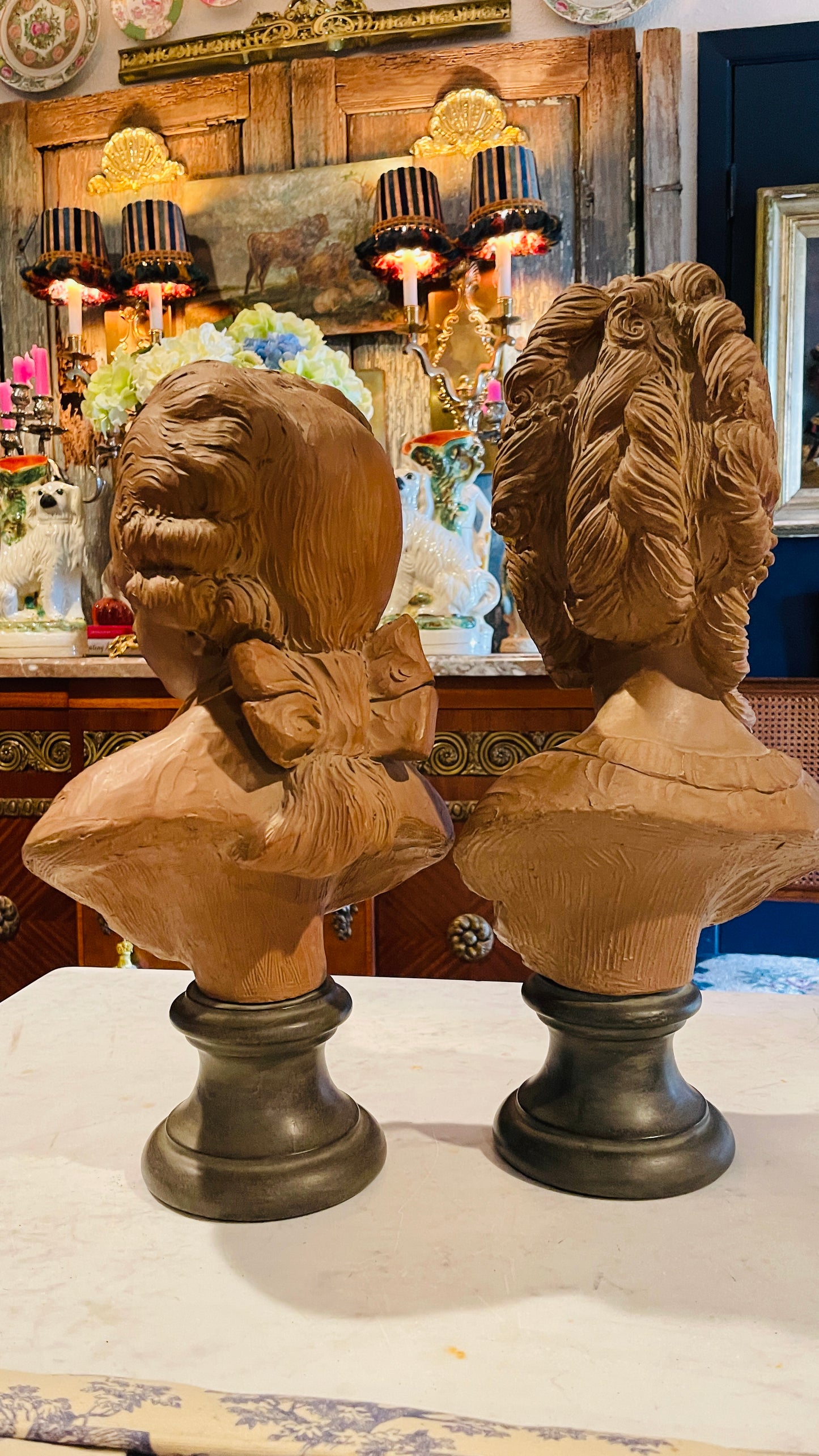 Pair of Louis XVI Style Terracotta Busts of Aristocratic Children, Estate-Sourced