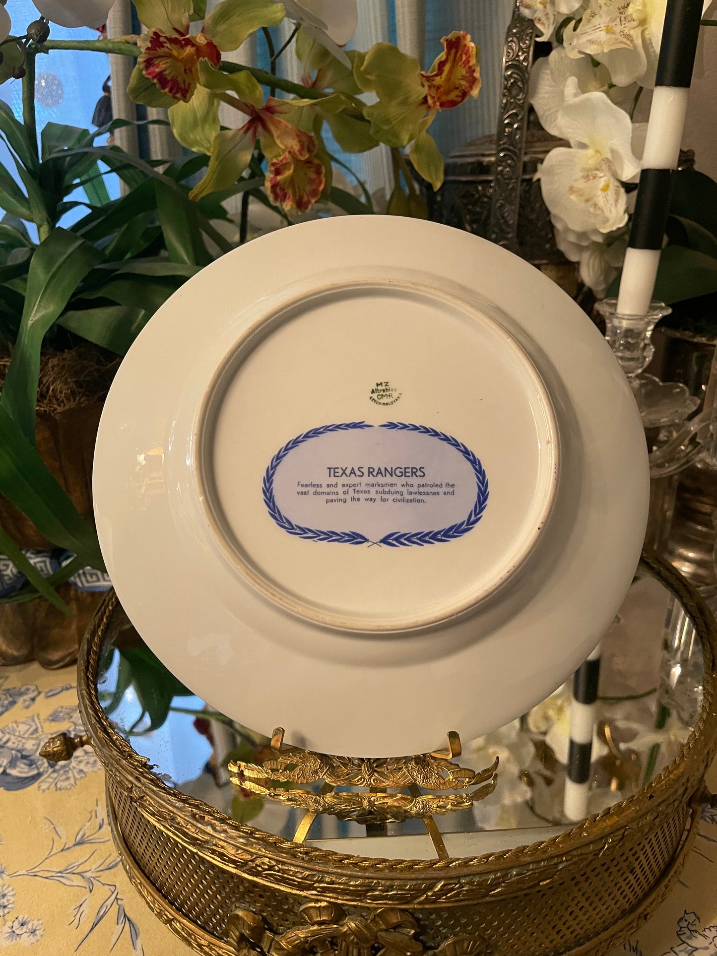 Rare Complete Set of Twelve (12) 1936 Texas Centennial Blue & White Porcelain Plates by Moritz Zdekauer – Museum-Quality Collection