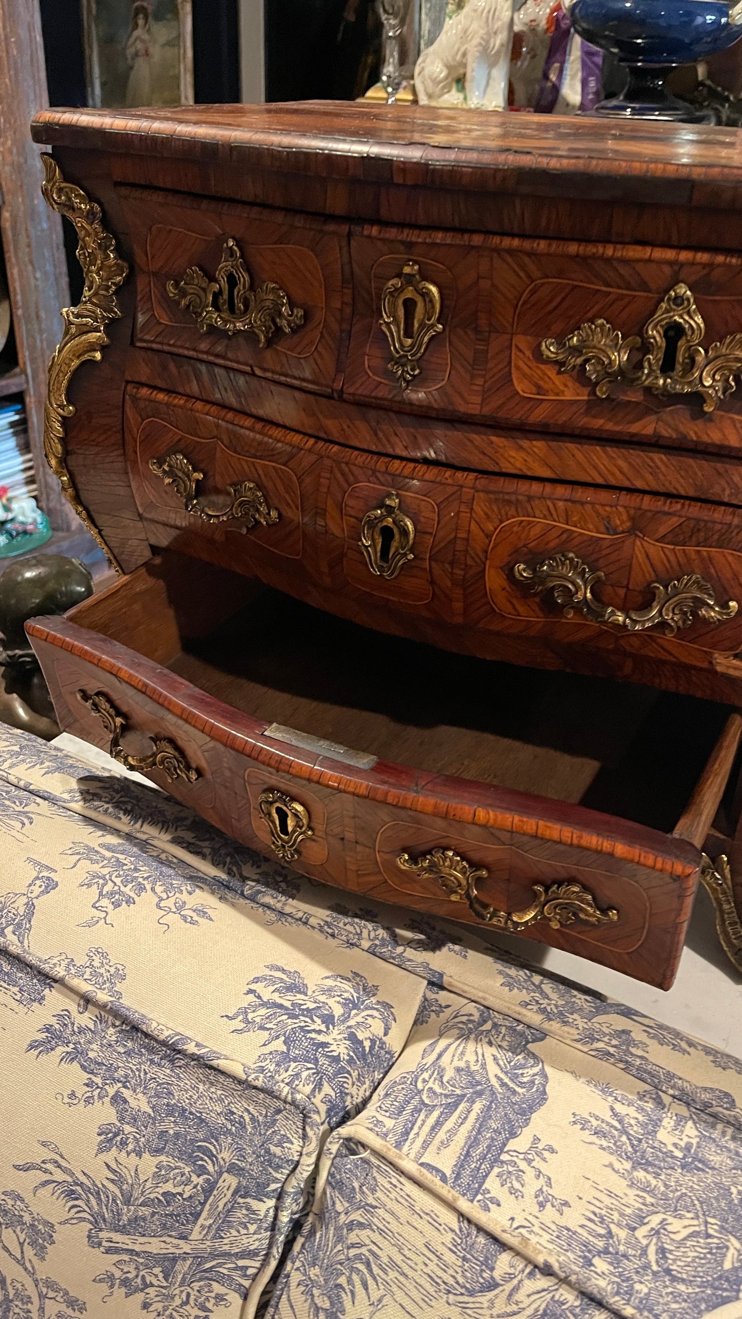 19th-Century French Miniature Commode | Coffre à Bijoux with Ormolu Mounts, Four Drawers
