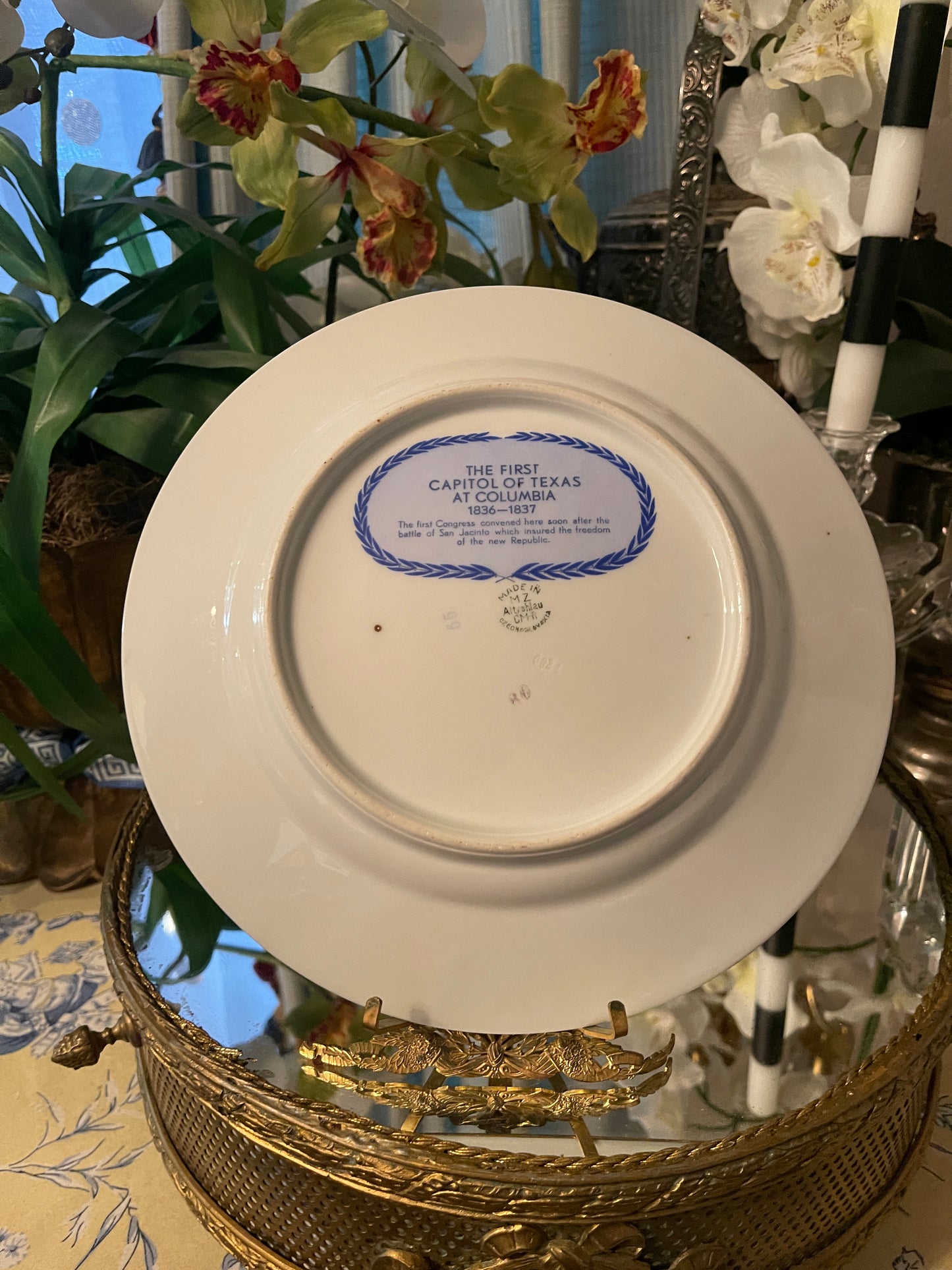 Rare Complete Set of Twelve (12) 1936 Texas Centennial Blue & White Porcelain Plates by Moritz Zdekauer – Museum-Quality Collection