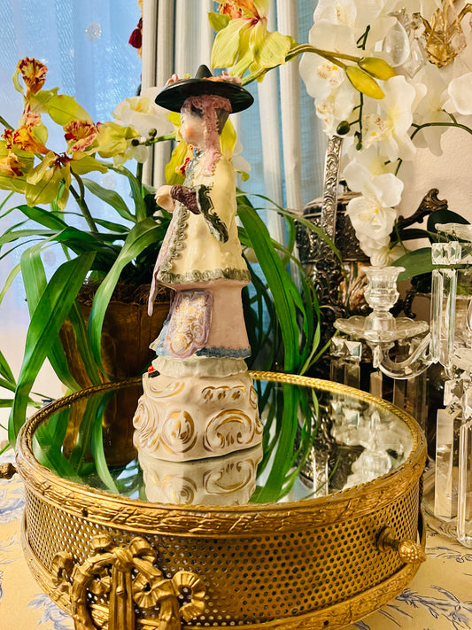 Vintage Chinoiserie Cordey Porcelain Statuette | Whimsical Mid-Century Cordey Porcelain | Hand-Painted |