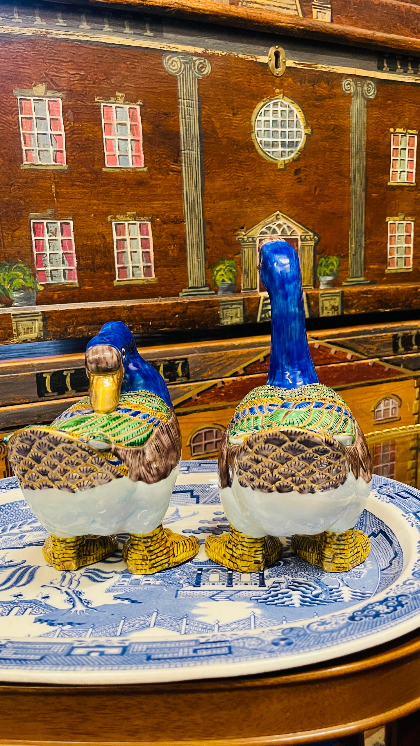 Vintage Japanese Kutani-Style Goose & Gander Pair | Hand-Painted Made in Japan