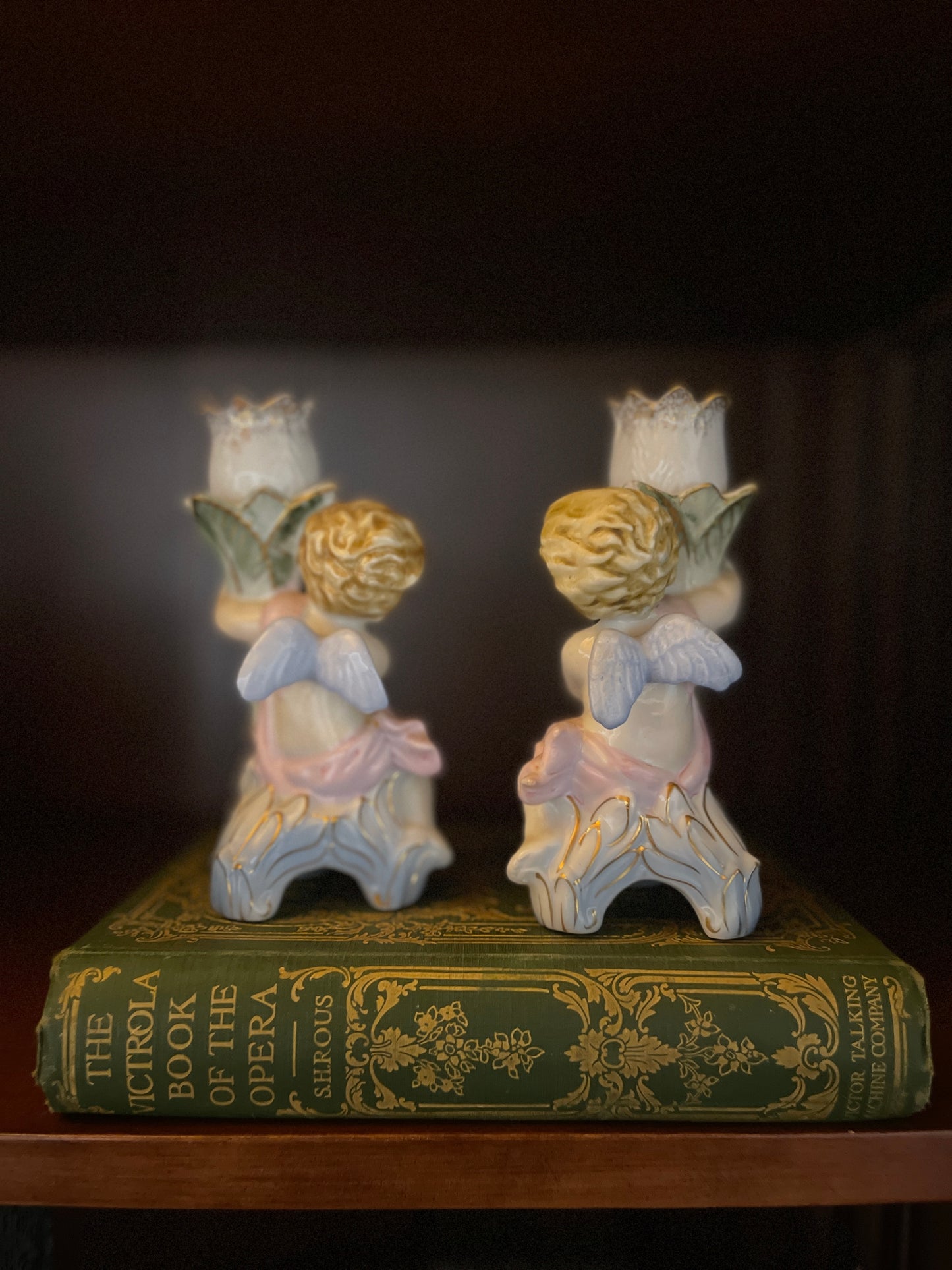 Vintage Porcrlain Cherub Candlesticks